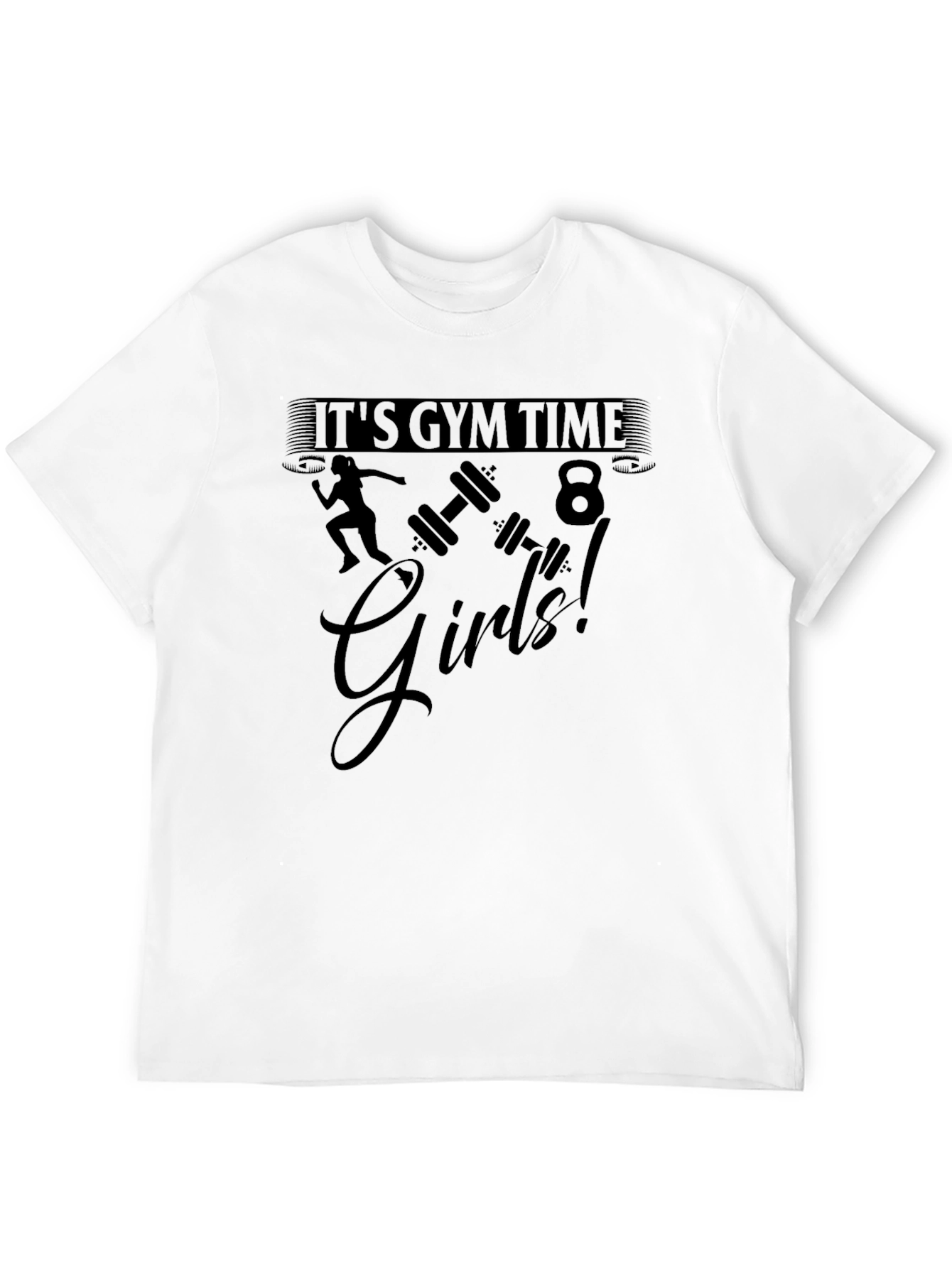 Its Gym Time Girls! Black T-Shirt Workout Apparel