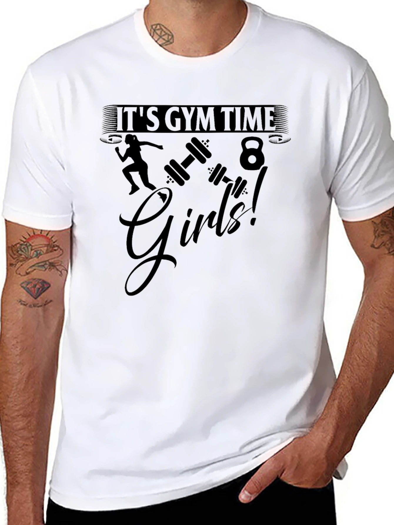 Its Gym Time Girls! Black T-Shirt Workout Apparel