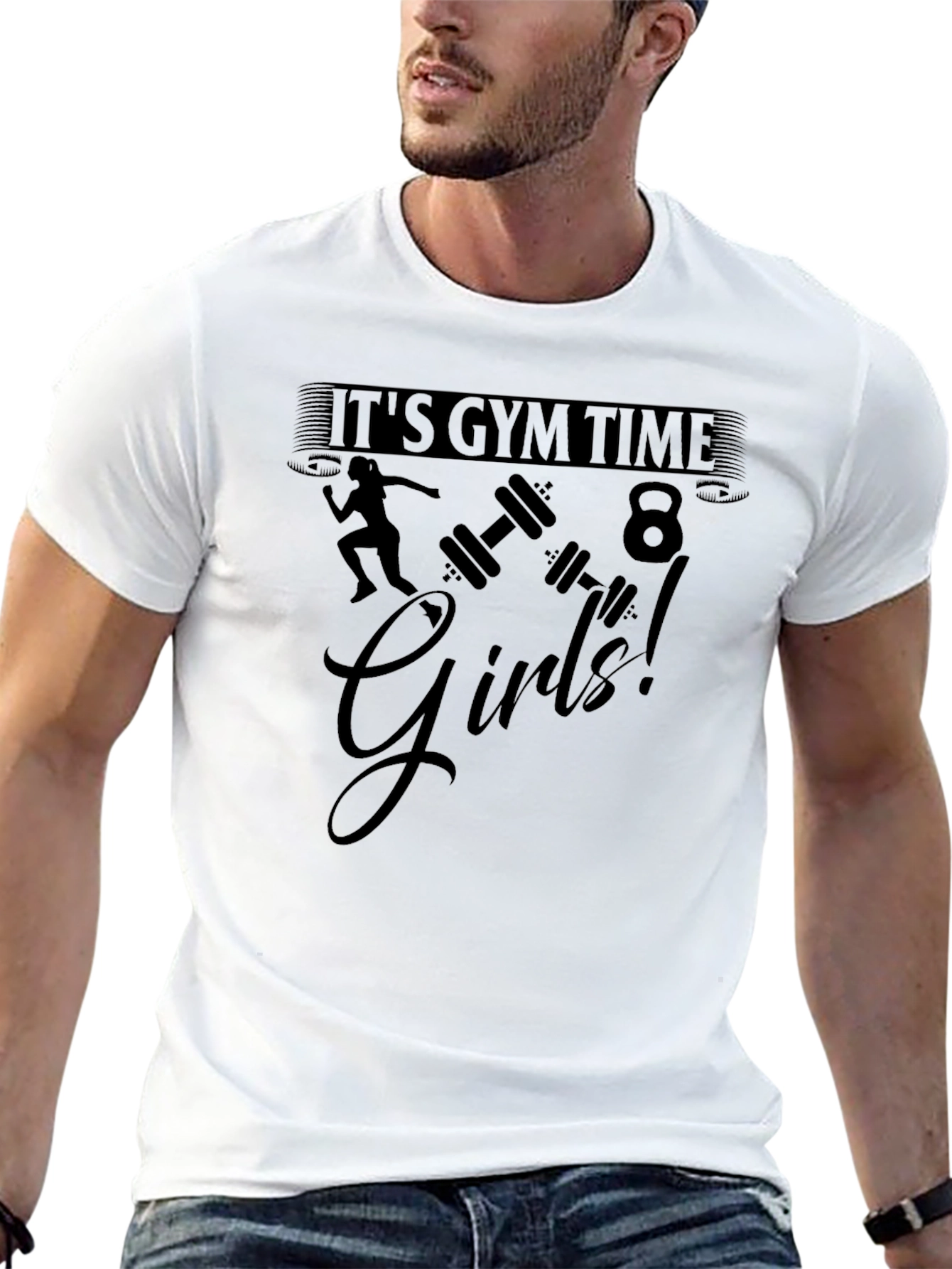 Its Gym Time Girls! Black T-Shirt Workout Apparel