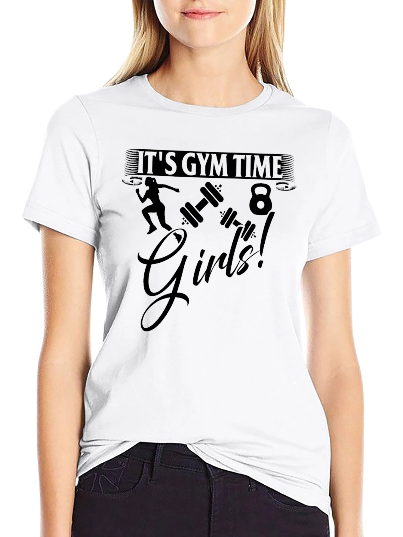 Its Gym Time Girls! Black T-Shirt Workout Apparel
