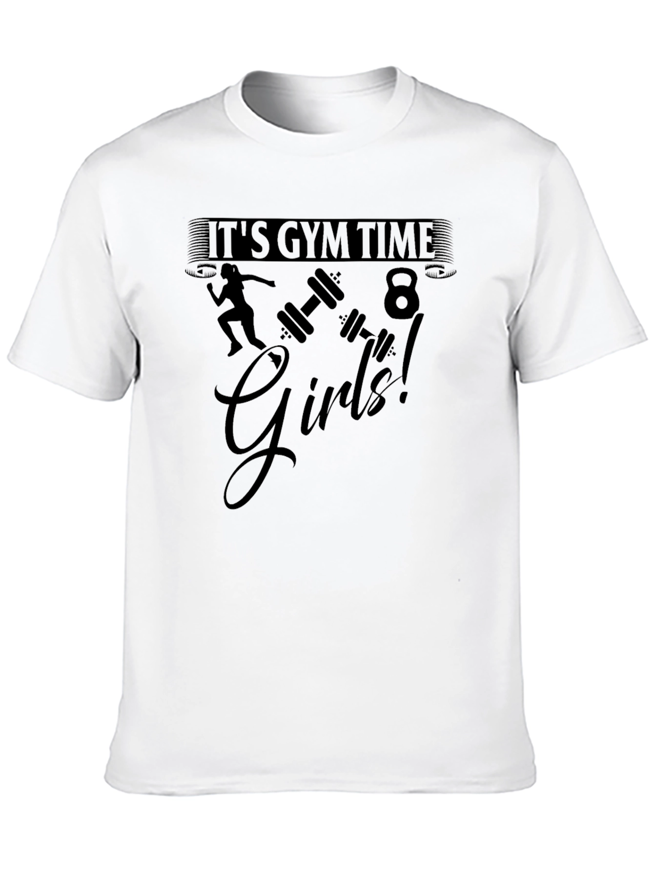 Its Gym Time Girls! Black T-Shirt Workout Apparel