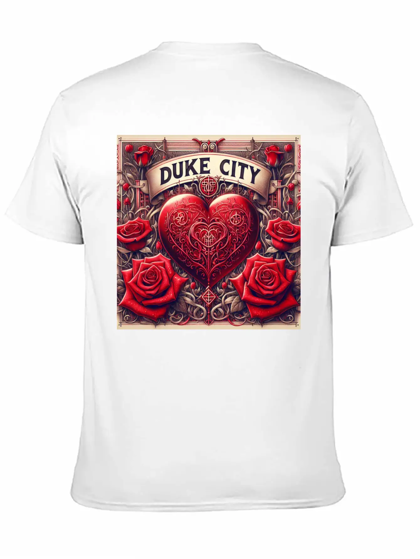 Red Heart With Roses Unisex Casual T-Shirt – Clean Design For Daily Comfort