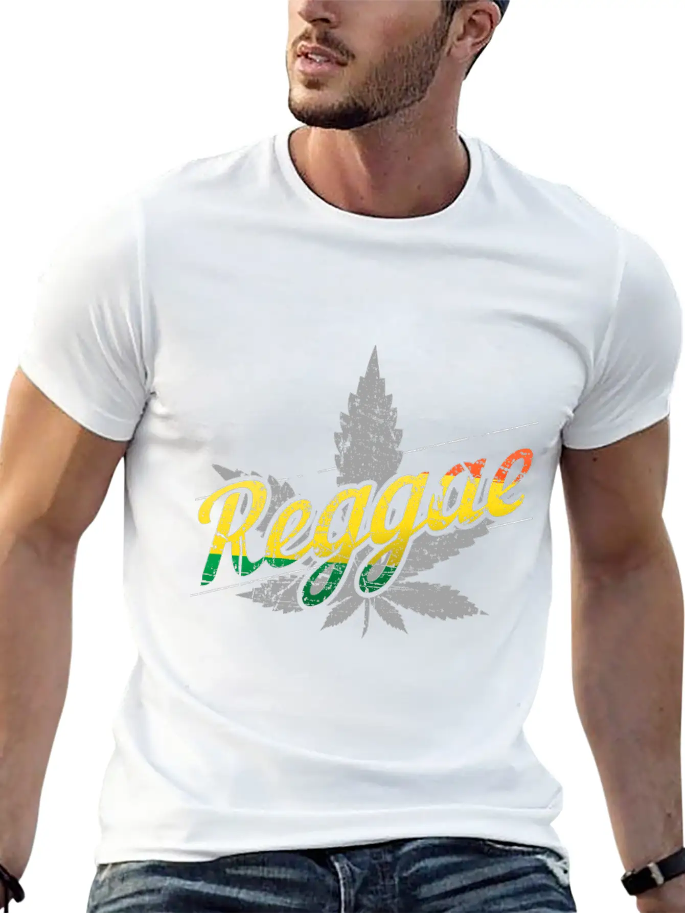 Reggae Colors And Leaf T-Shirt Unisex Casual T-Shirt – Clean Design For Daily Comfort