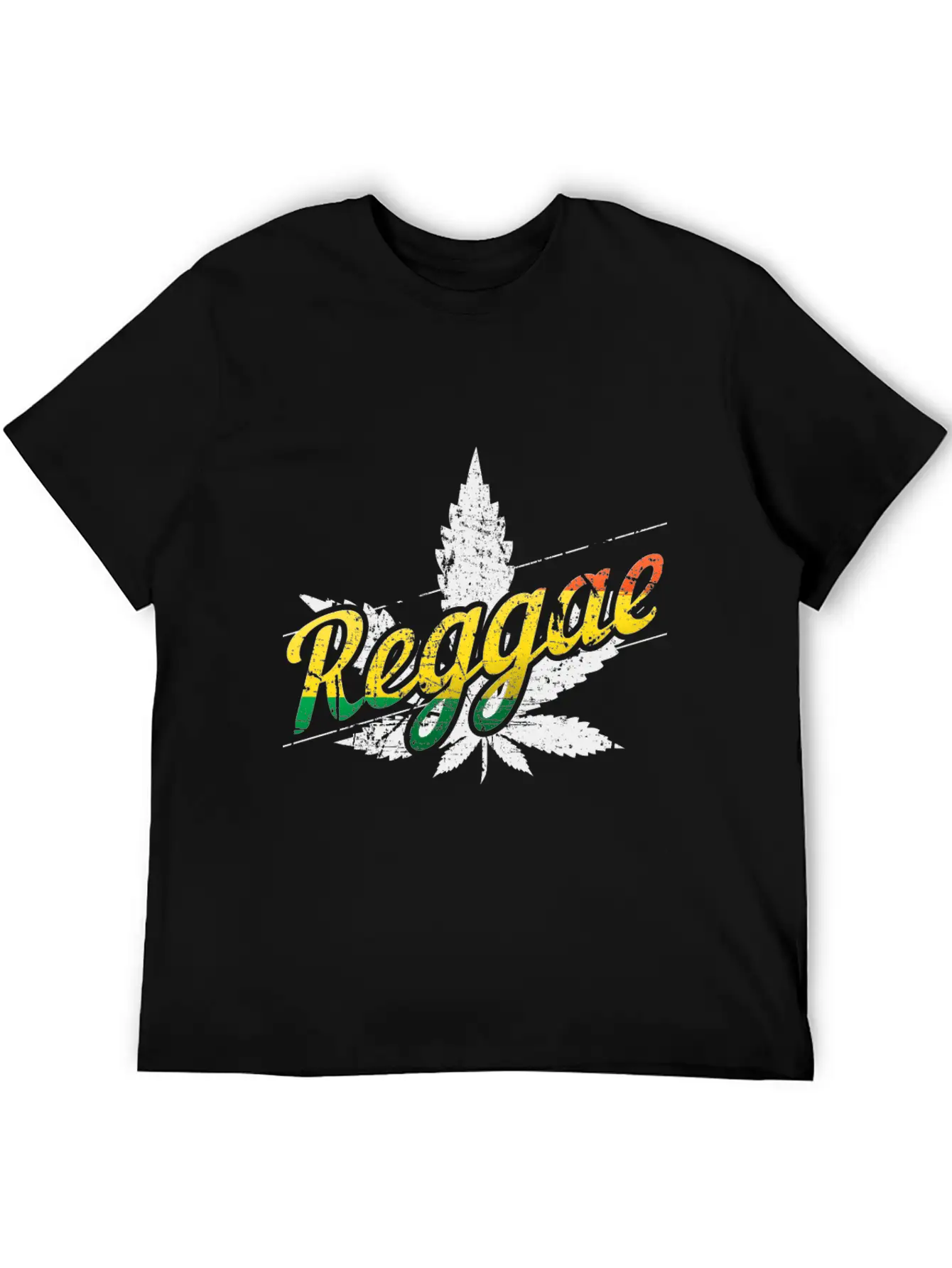 Reggae Colors And Leaf T-Shirt Unisex Casual T-Shirt – Clean Design For Daily Comfort