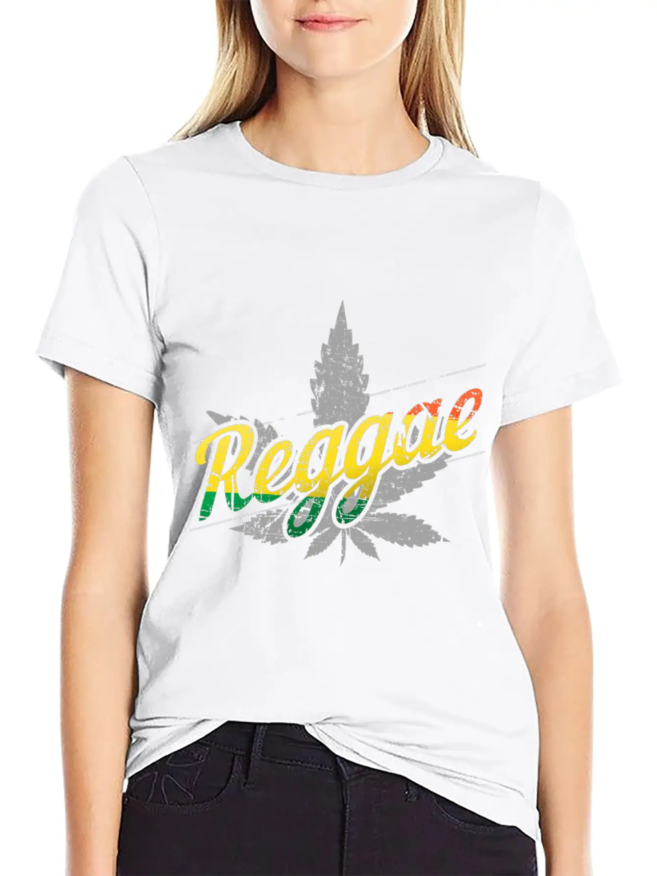 Reggae Colors And Leaf T-Shirt Unisex Casual T-Shirt – Clean Design For Daily Comfort