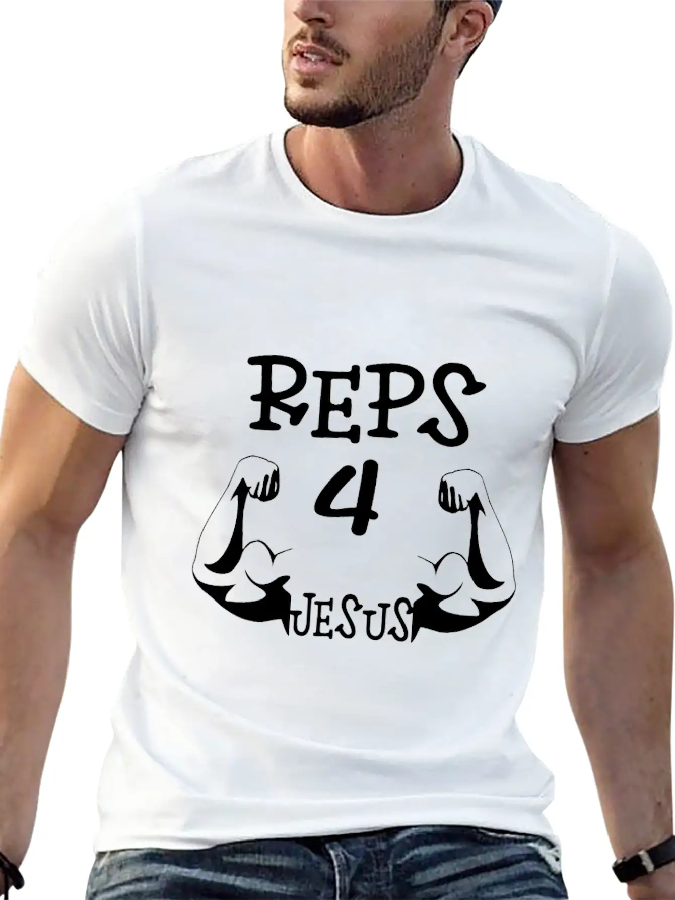 REPS 4 JESUS : Funny Jesus Unisex Casual T-Shirt – Clean Design For Daily Comfort