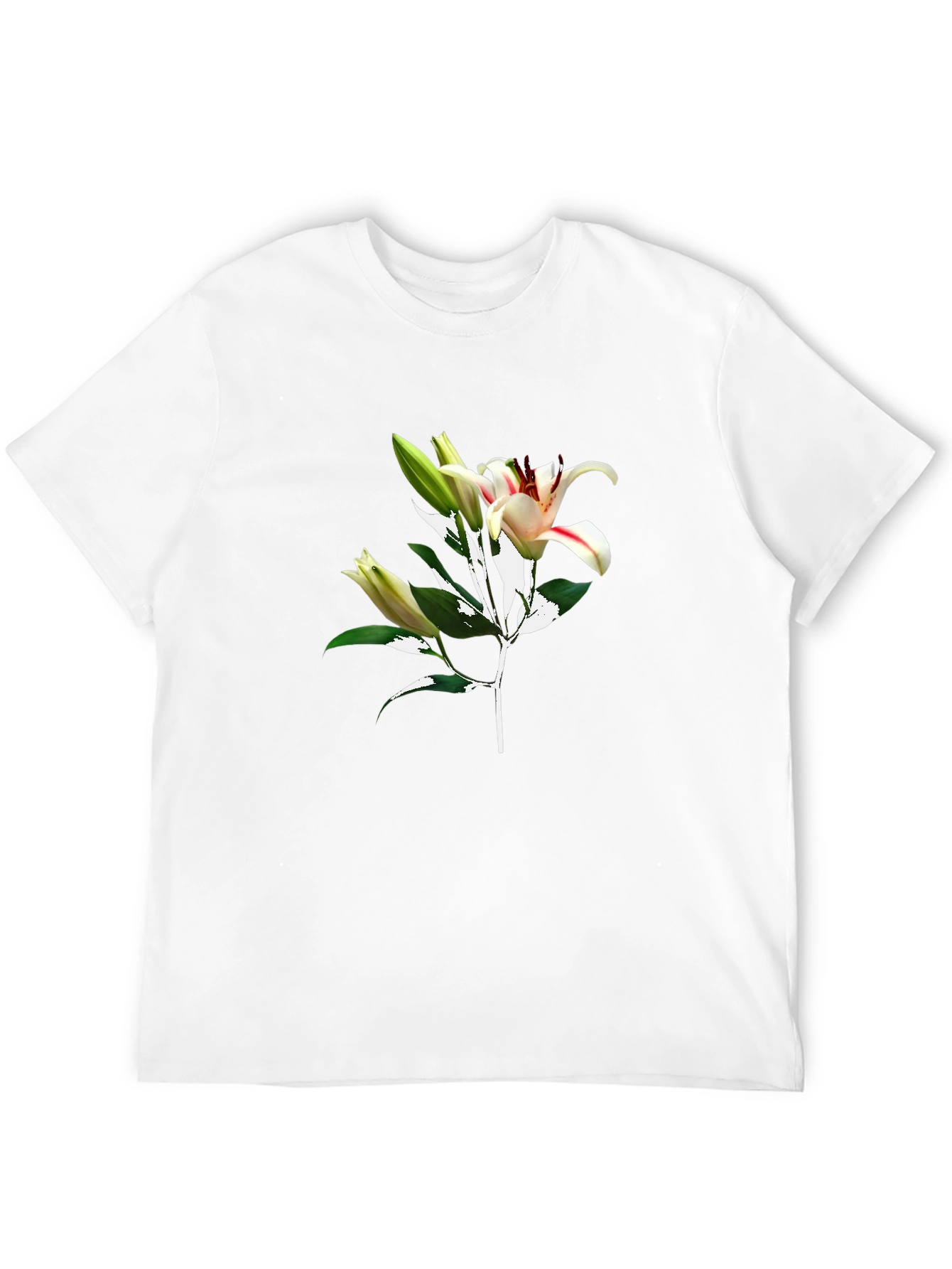 Floral Lily Graphic Black T-Shirt
