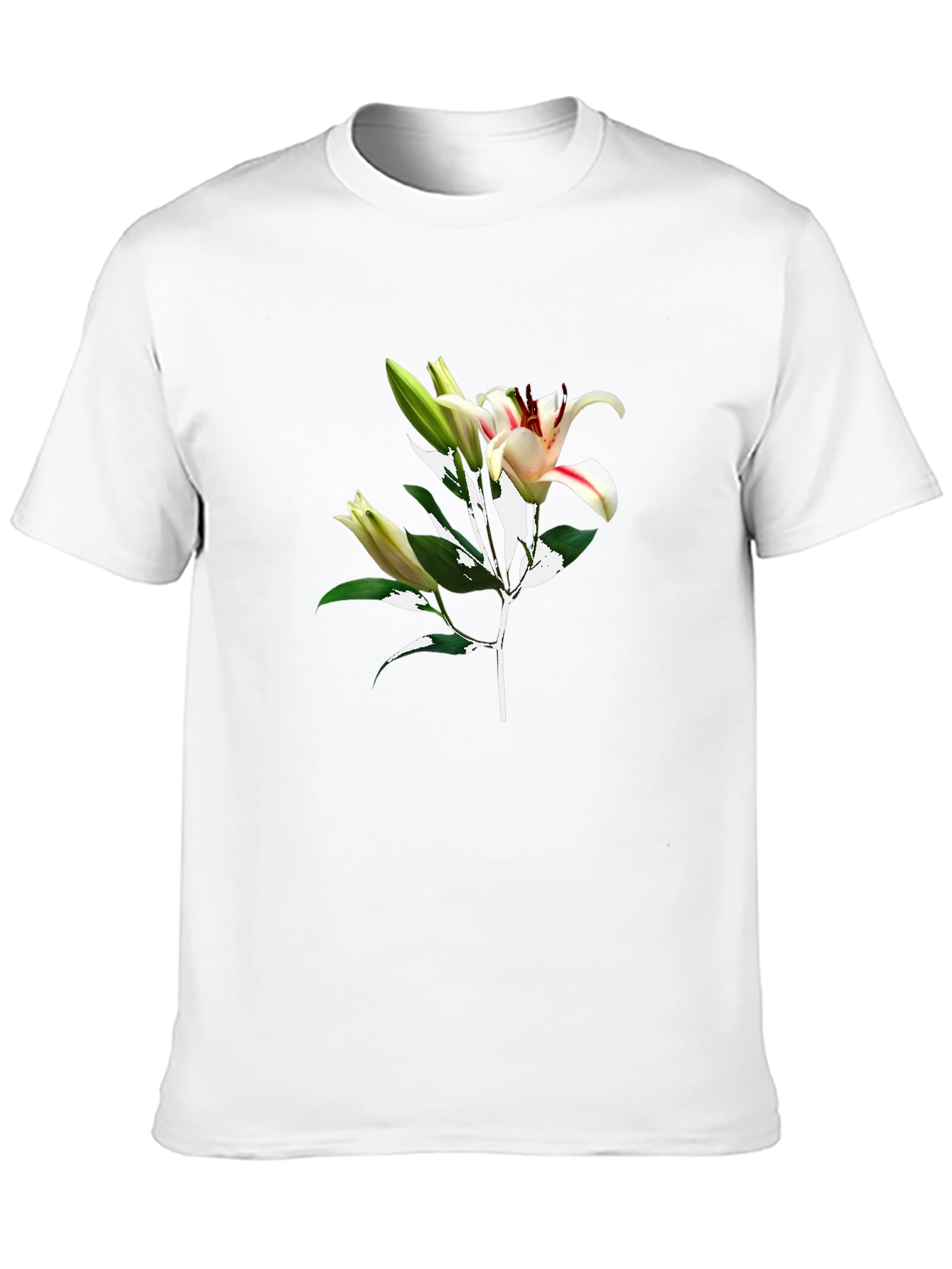 Floral Lily Graphic Black T-Shirt
