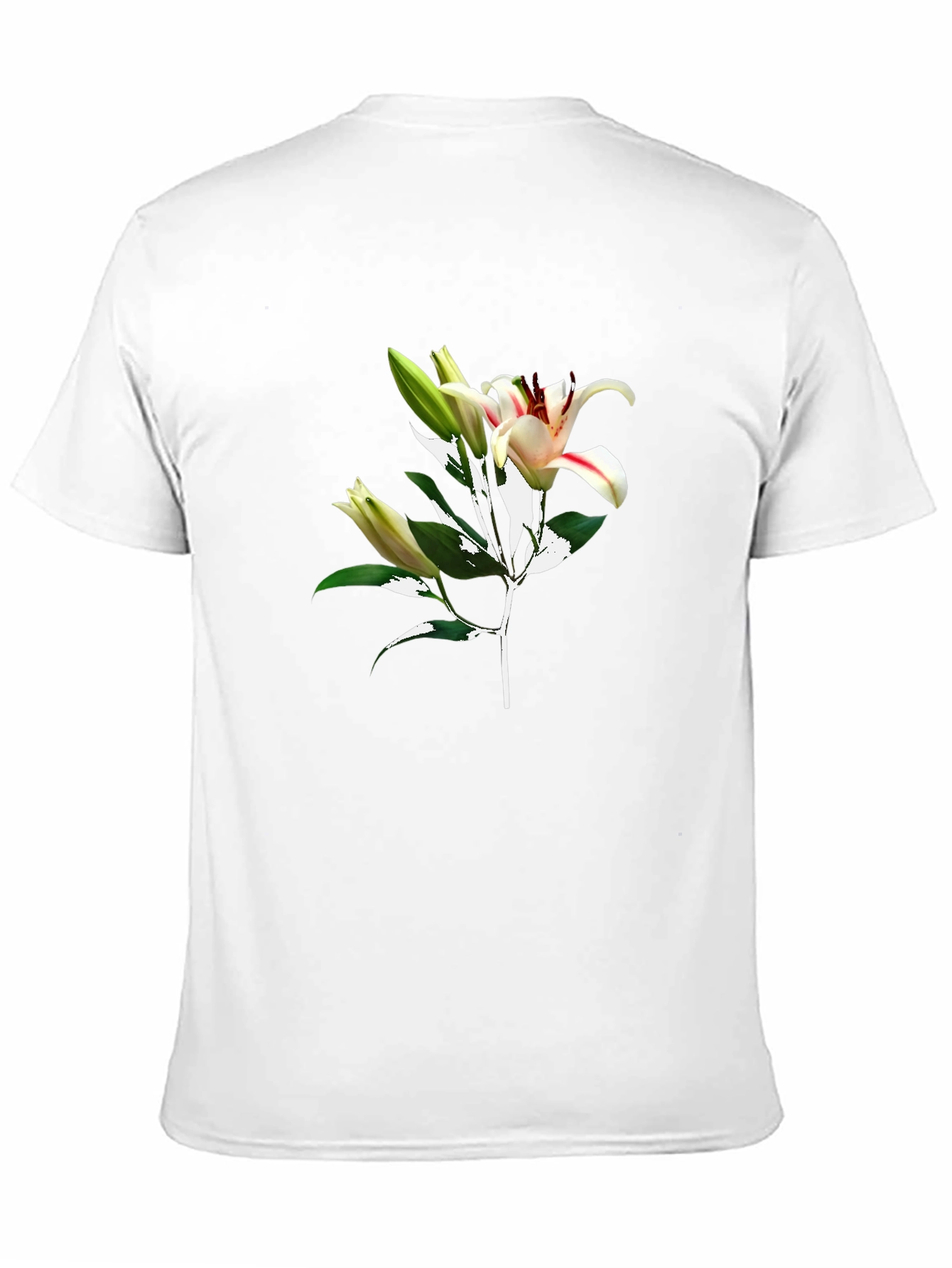 Floral Lily Graphic Black T-Shirt