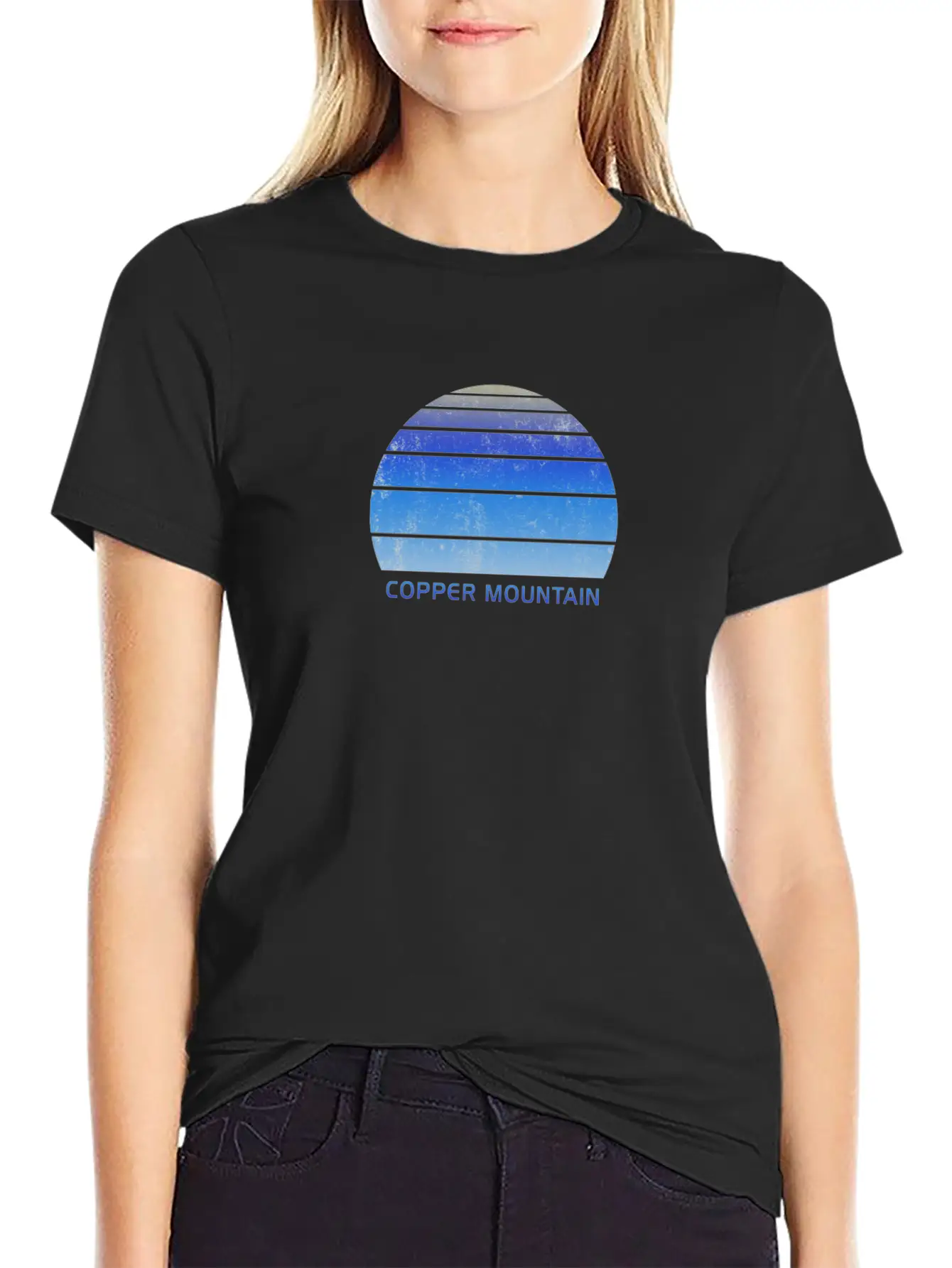 Retro Copper Mountain Colorado Sunset Outdoors Unisex Casual T-Shirt – Clean Design For Daily Comfort
