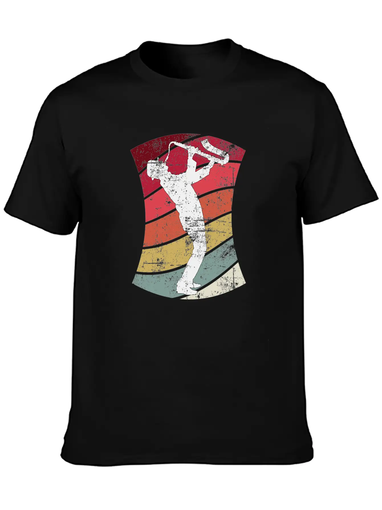 Retro Jazz Saxophone Player Unisex Casual T-Shirt – Clean Design For Daily Comfort