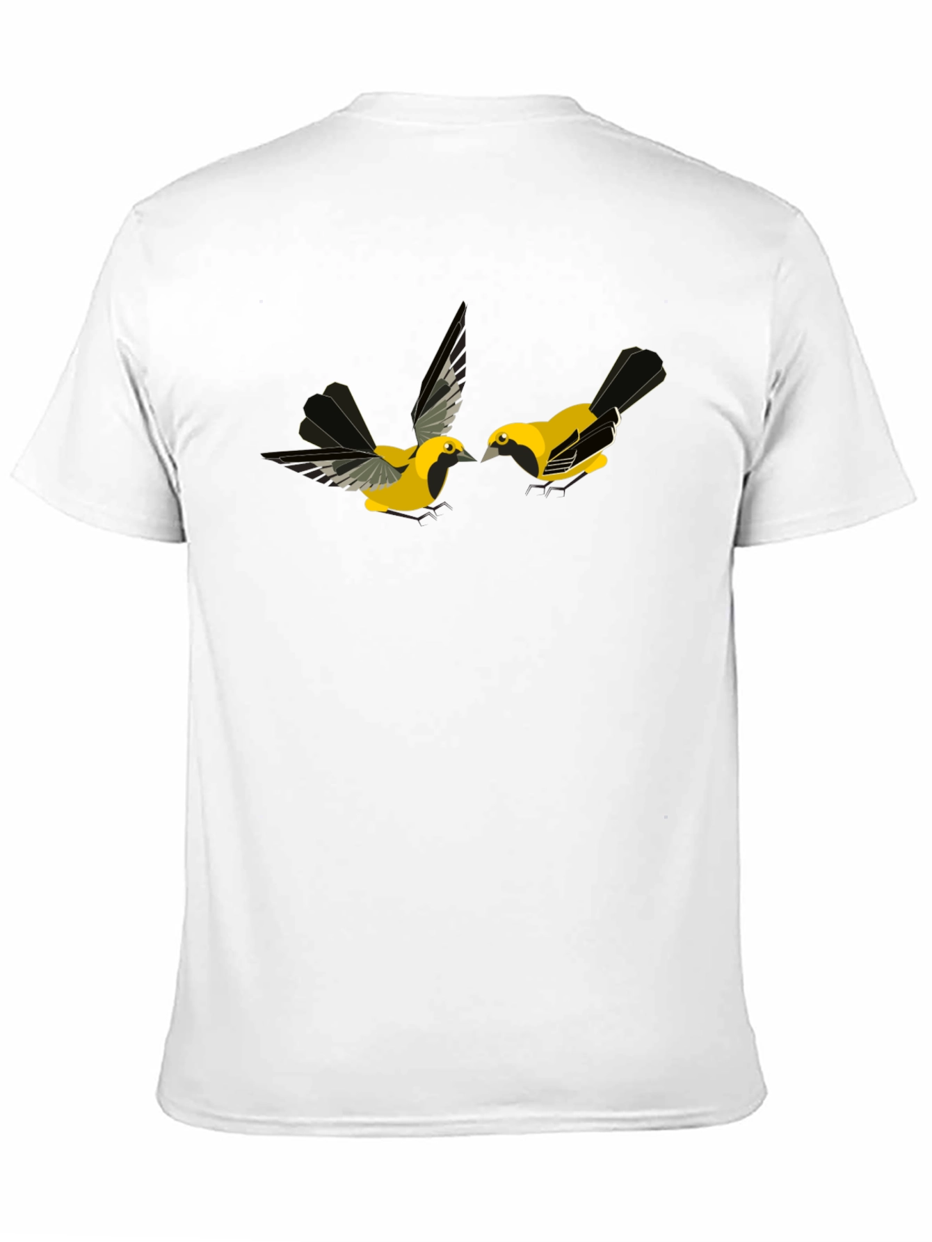 Black T-Shirt with Bird Design