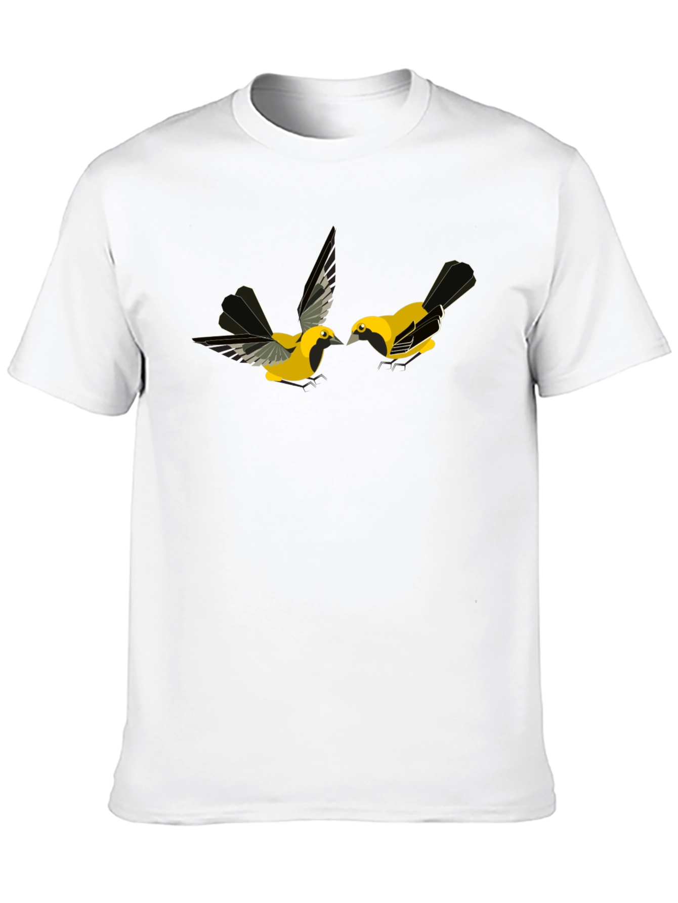 Black T-Shirt with Bird Design