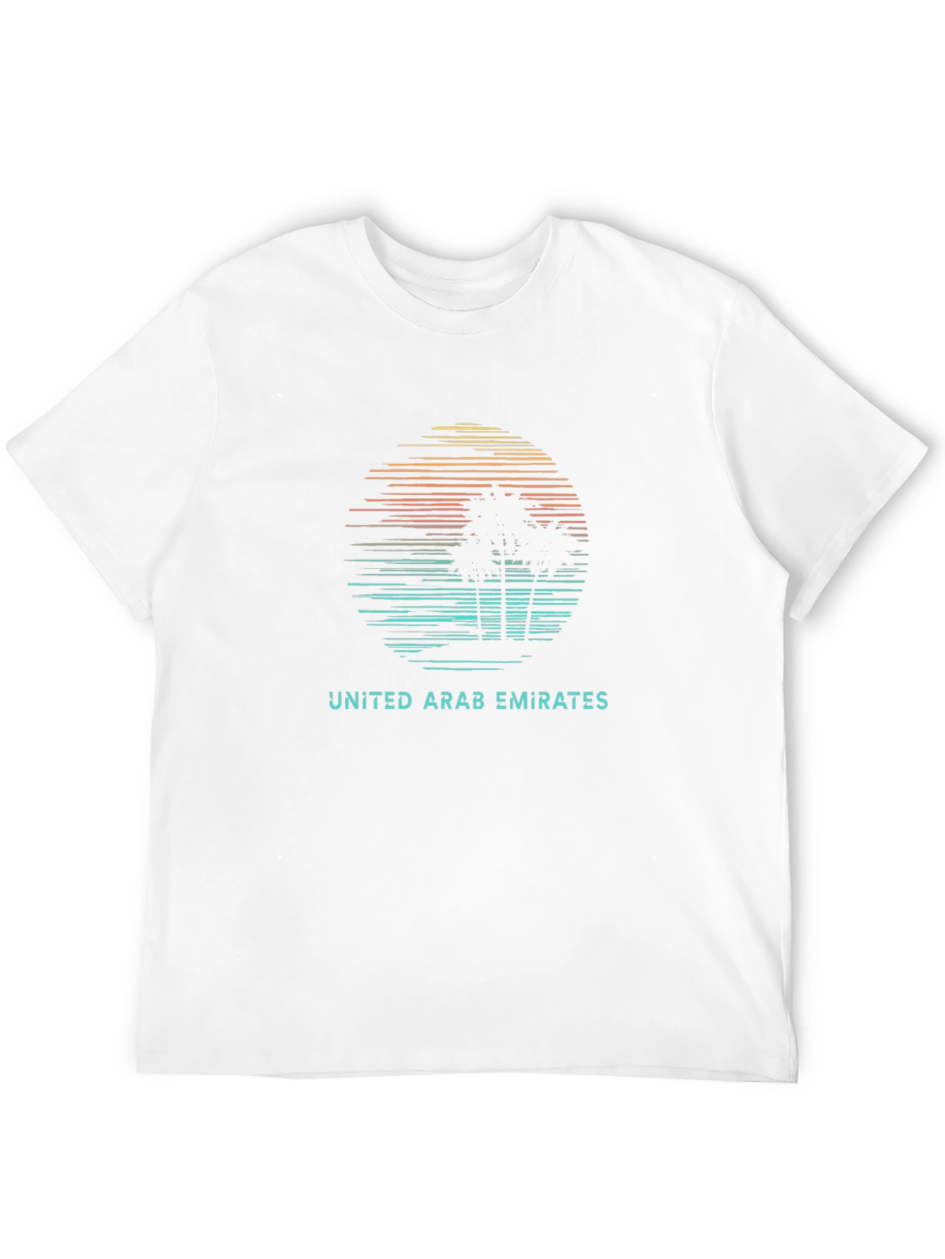 United Arab Emirates Sunset Palm Tree Black T-Shirt