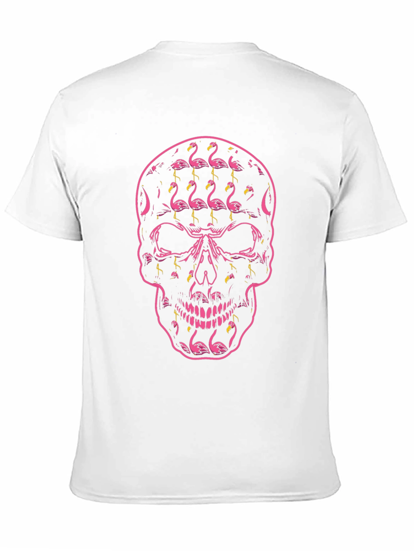 Flamingo Skull Graphic Tee - Black T-Shirt
