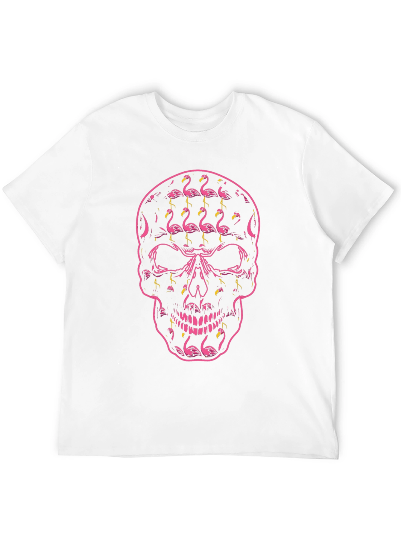 Flamingo Skull Graphic Tee - Black T-Shirt