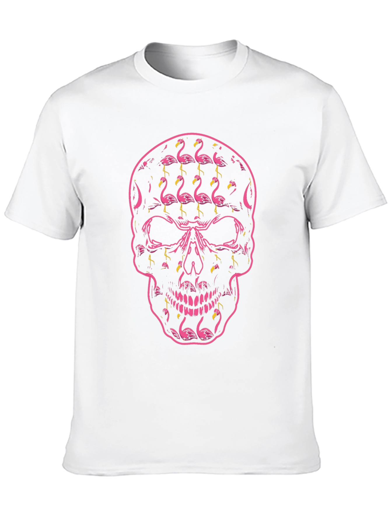 Flamingo Skull Graphic Tee - Black T-Shirt