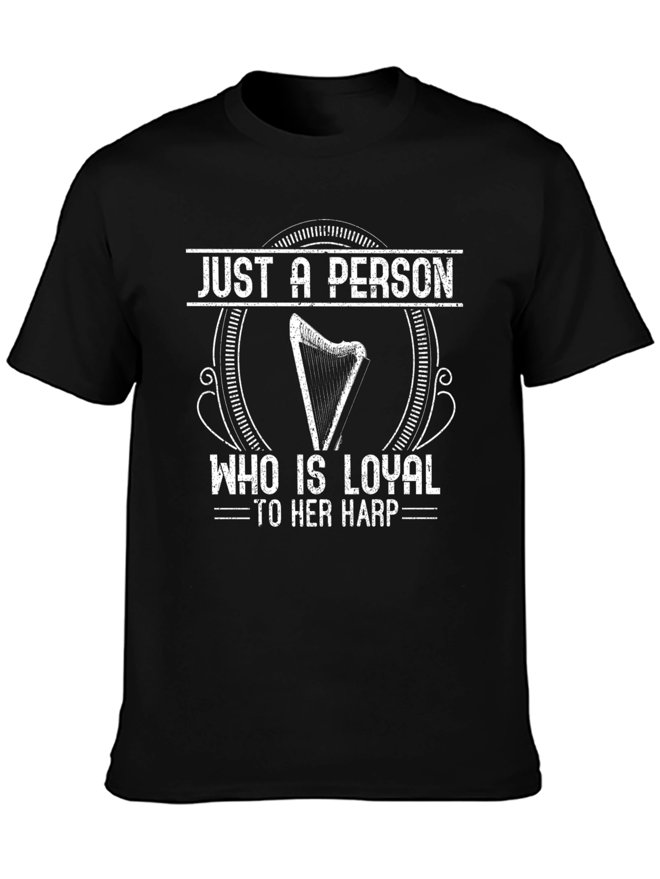 Loyal Harp Player Black T-Shirt
