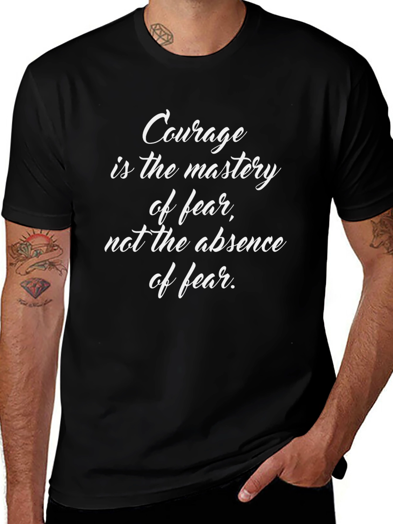 Courage Mastery T-Shirt - Inspirational Quote Graphic Tee
