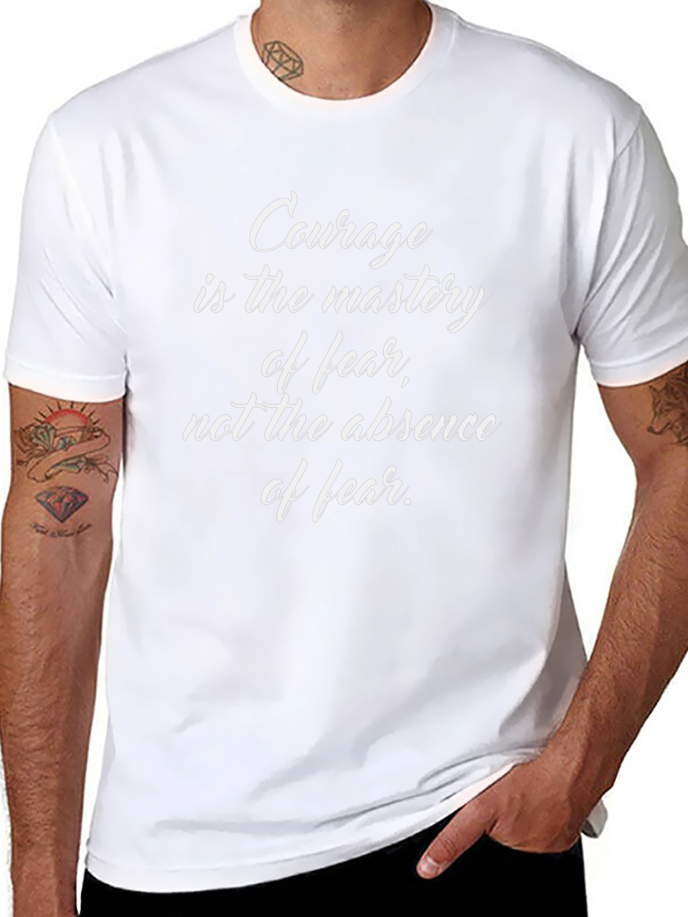 Courage Mastery T-Shirt - Inspirational Quote Graphic Tee