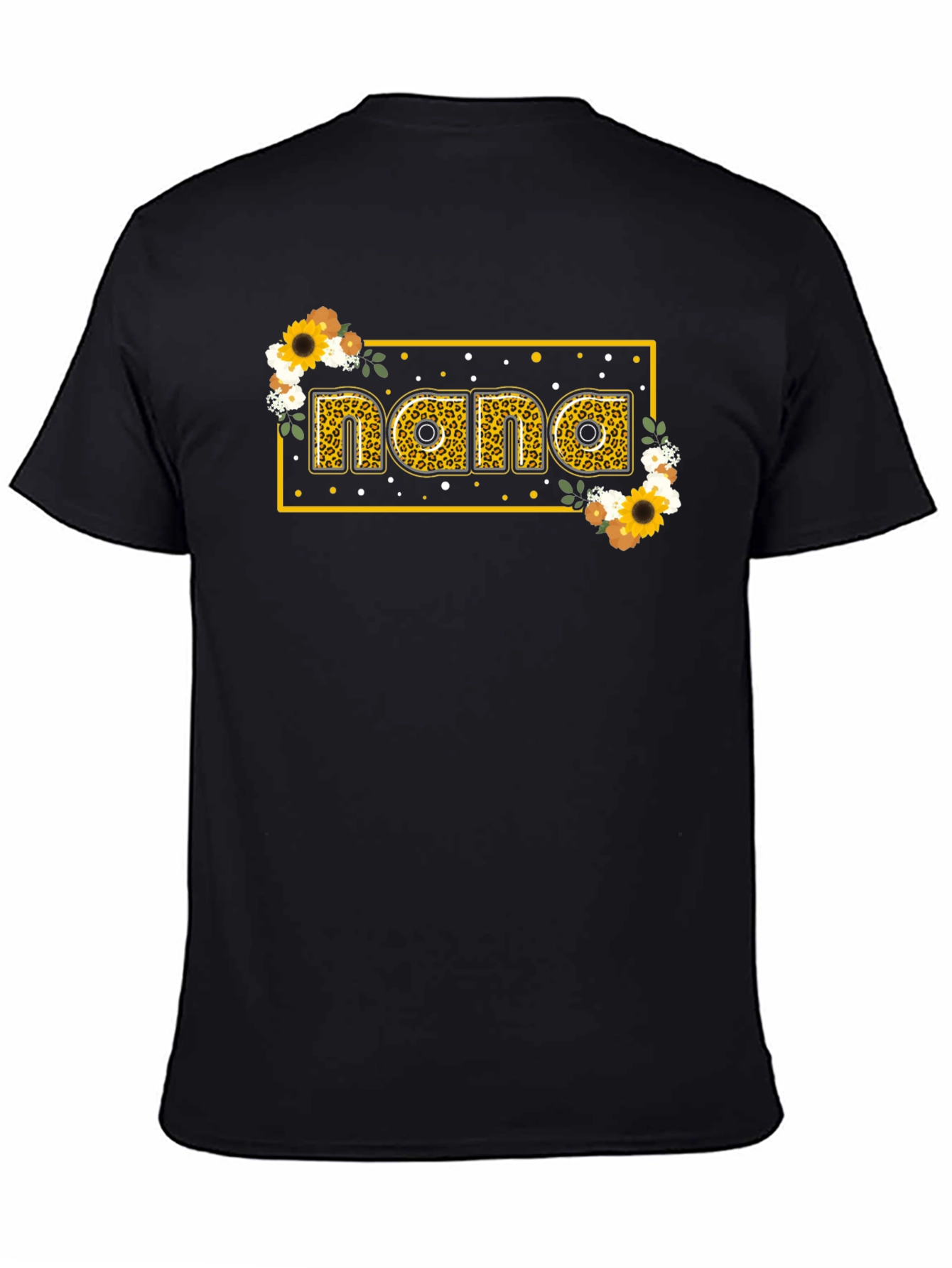 Nana Floral Graphic T-Shirt - Black