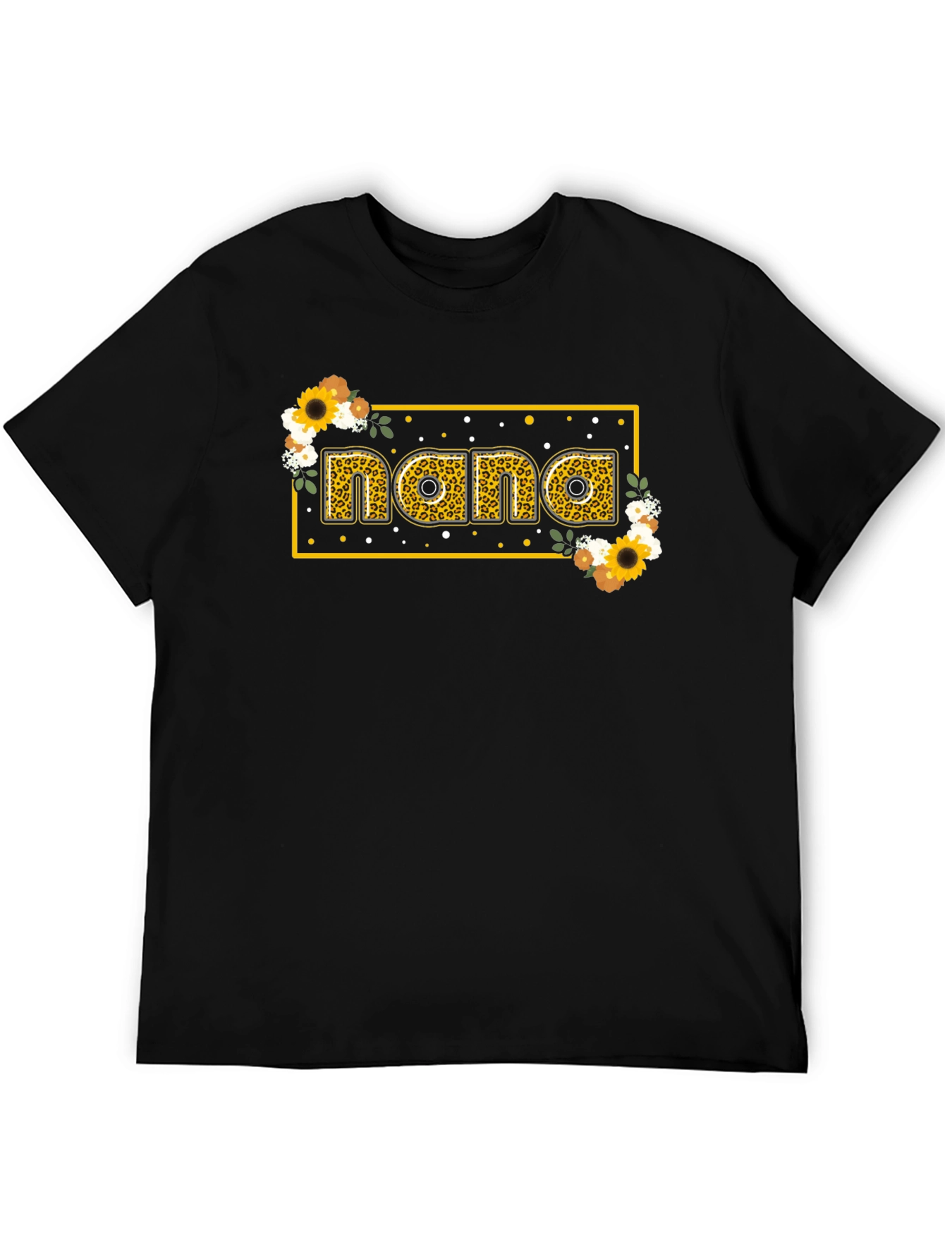 Nana Floral Graphic T-Shirt - Black