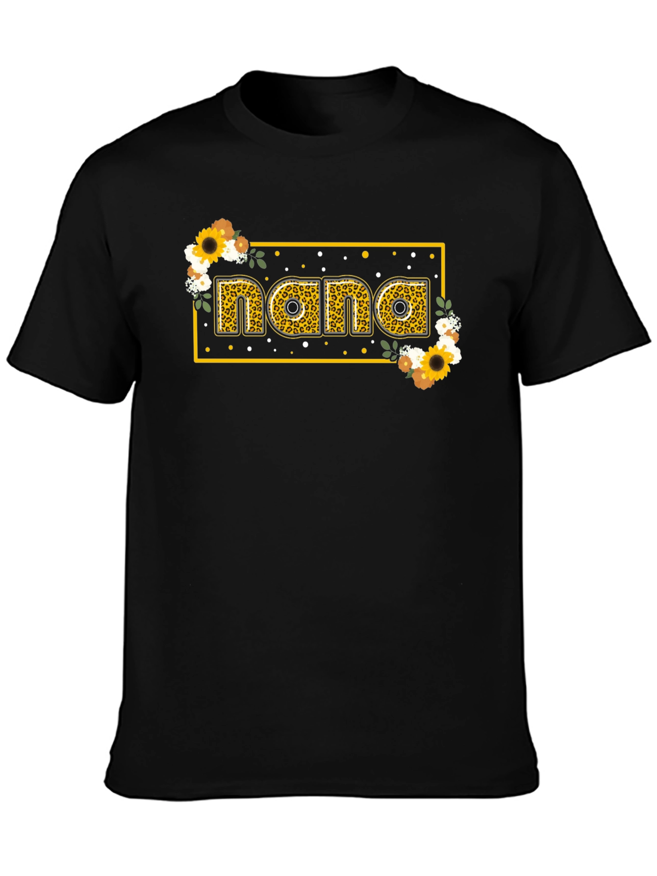 Nana Floral Graphic T-Shirt - Black