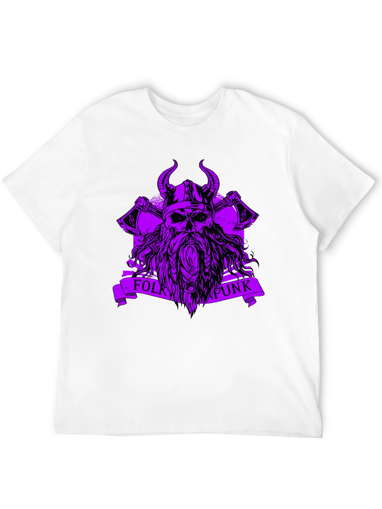 Folk Punk Viking Skull Black T-Shirt