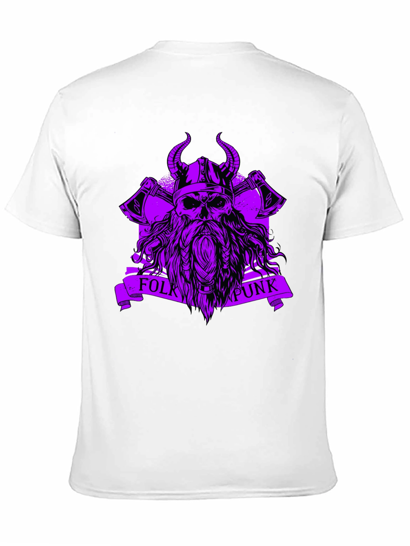 Folk Punk Viking Skull Black T-Shirt