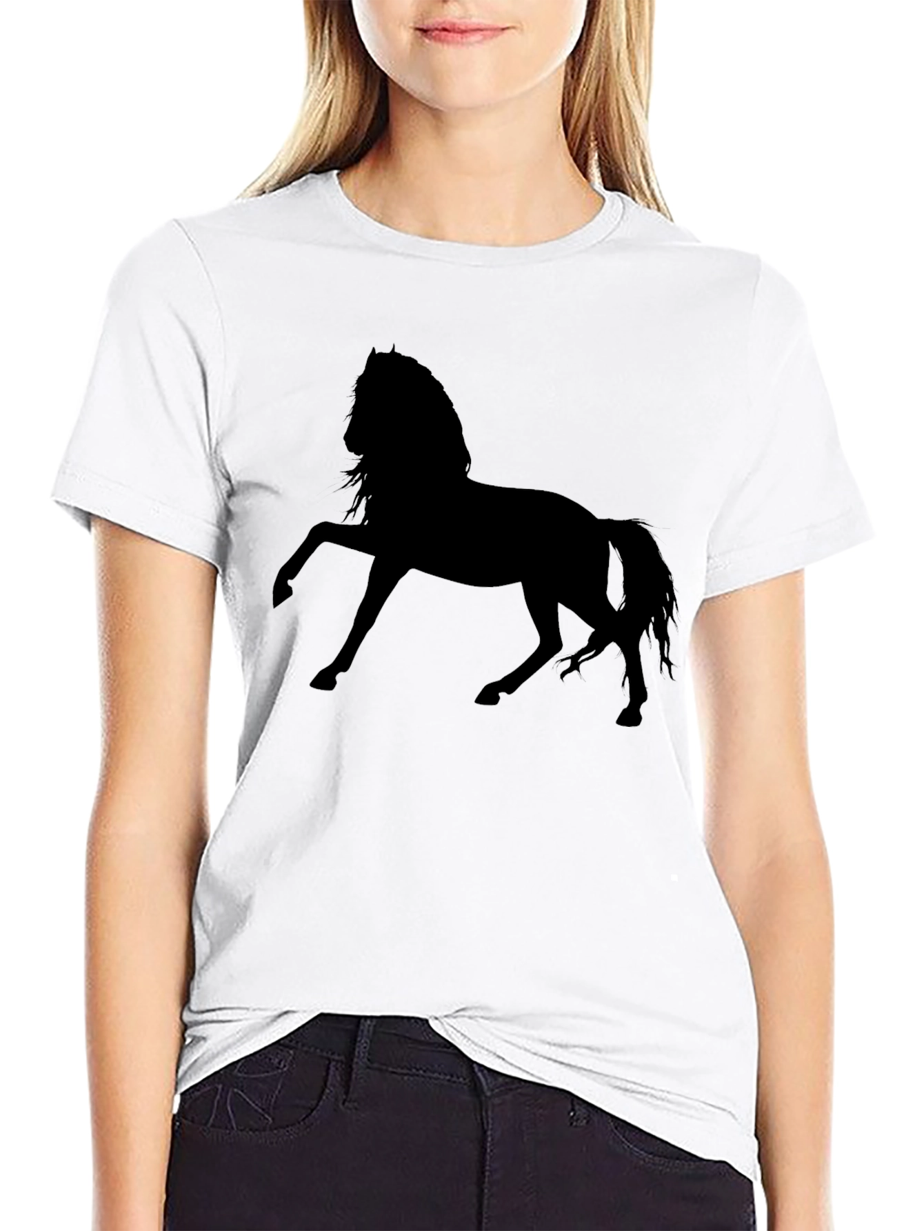 Black Horse Silhouette Graphic Tee