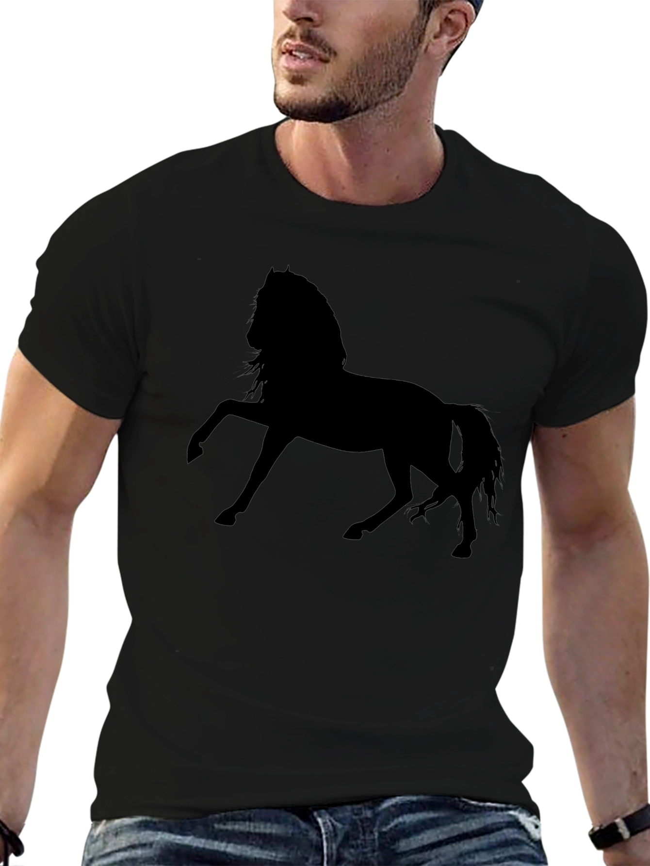 Black Horse Silhouette Graphic Tee