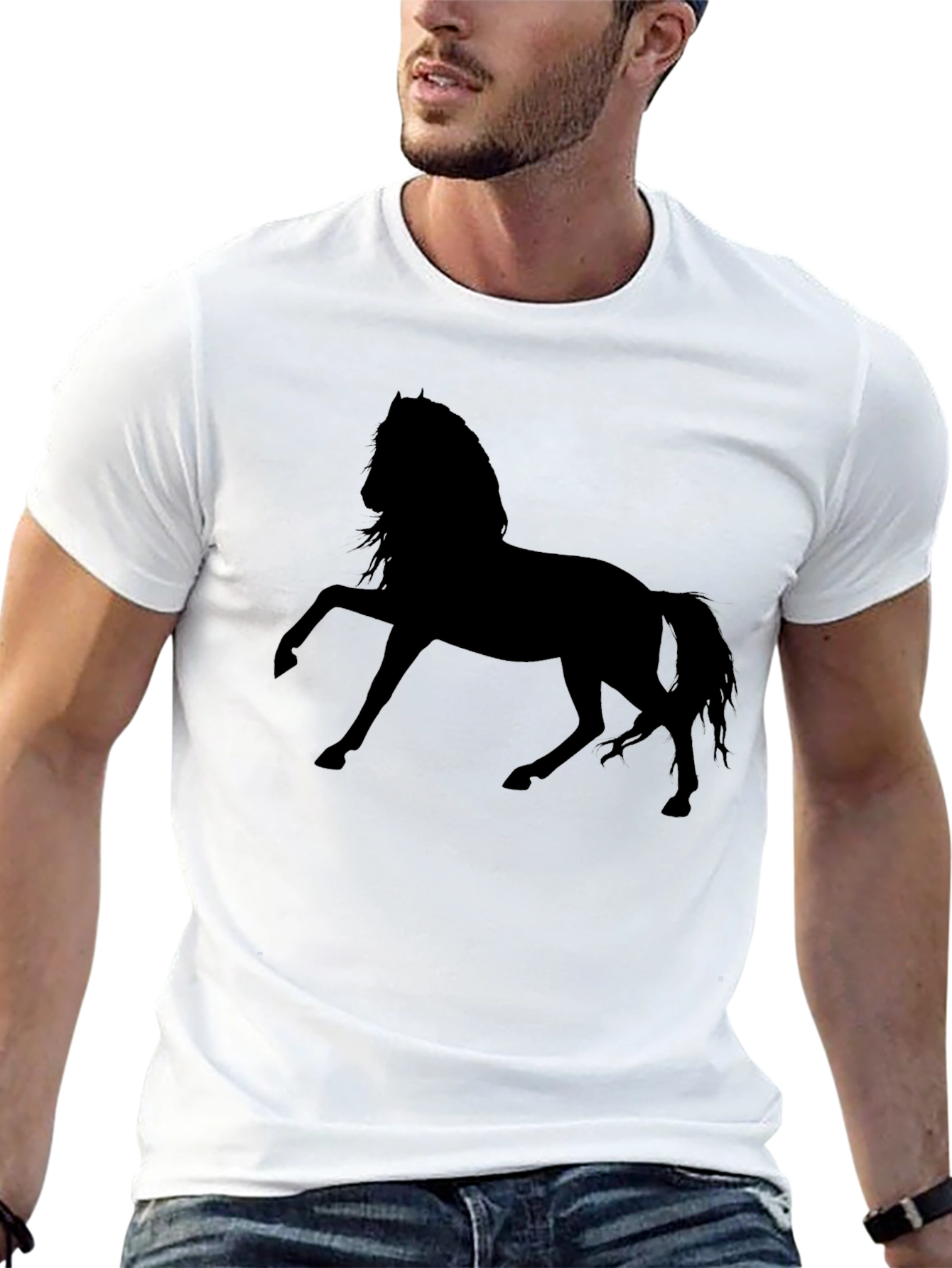 Black Horse Silhouette Graphic Tee