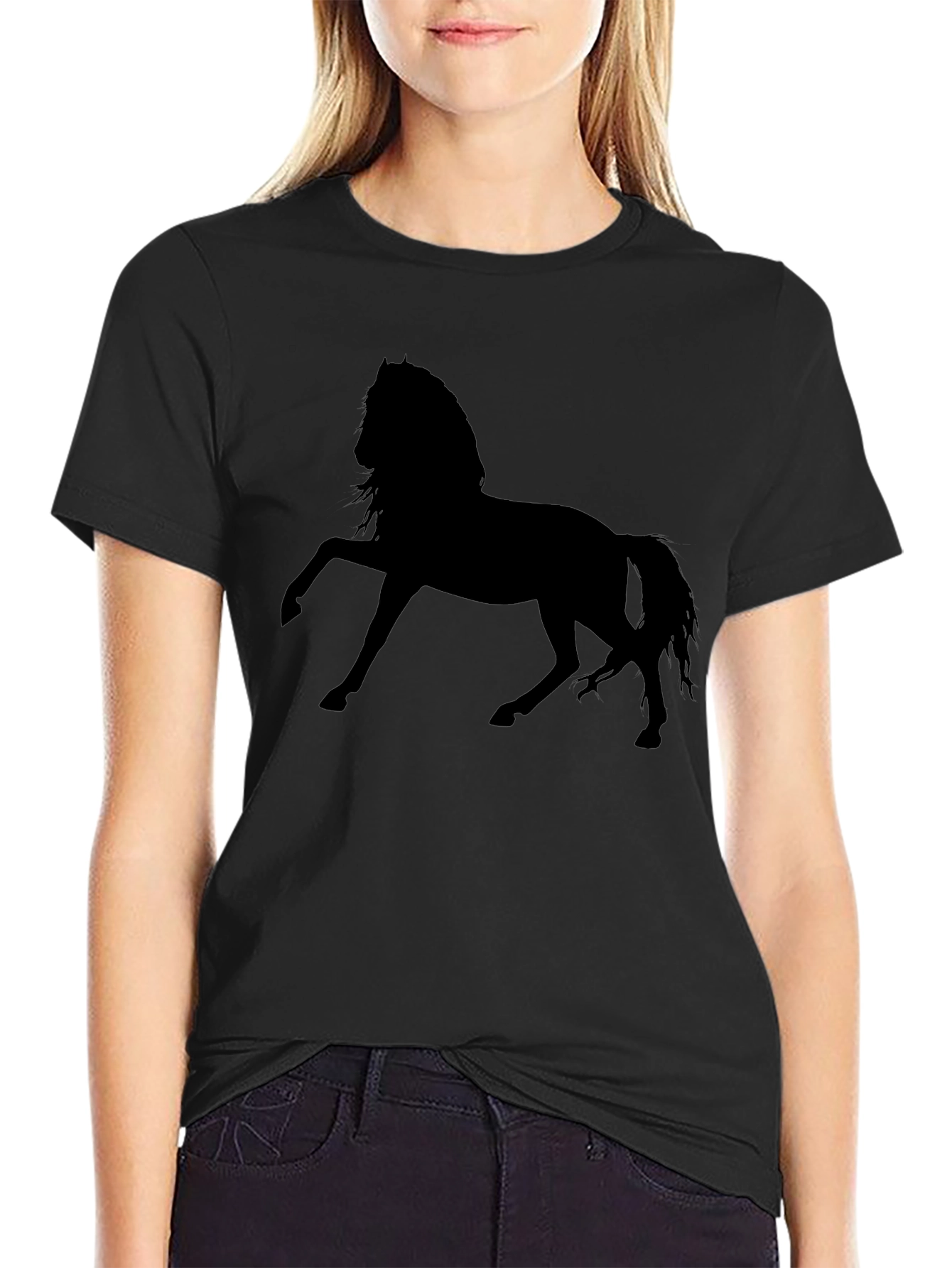 Black Horse Silhouette Graphic Tee