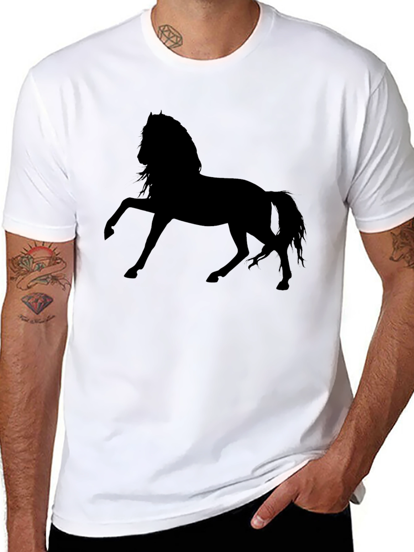 Black Horse Silhouette Graphic Tee