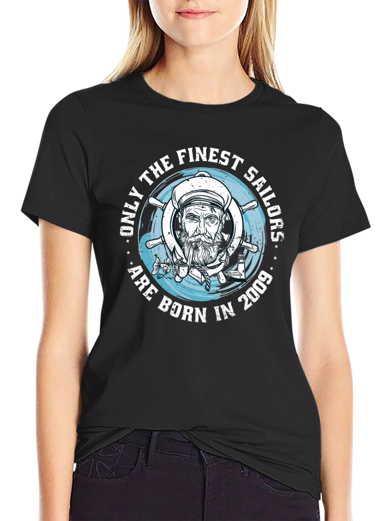 Finest Sailors Born in 2009 Black T-Shirt