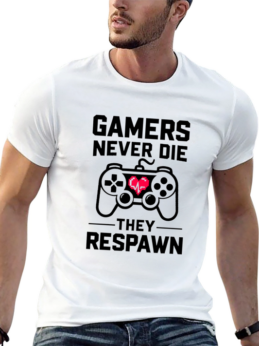 Gamers Never Die T-Shirt - Black Cotton Tee