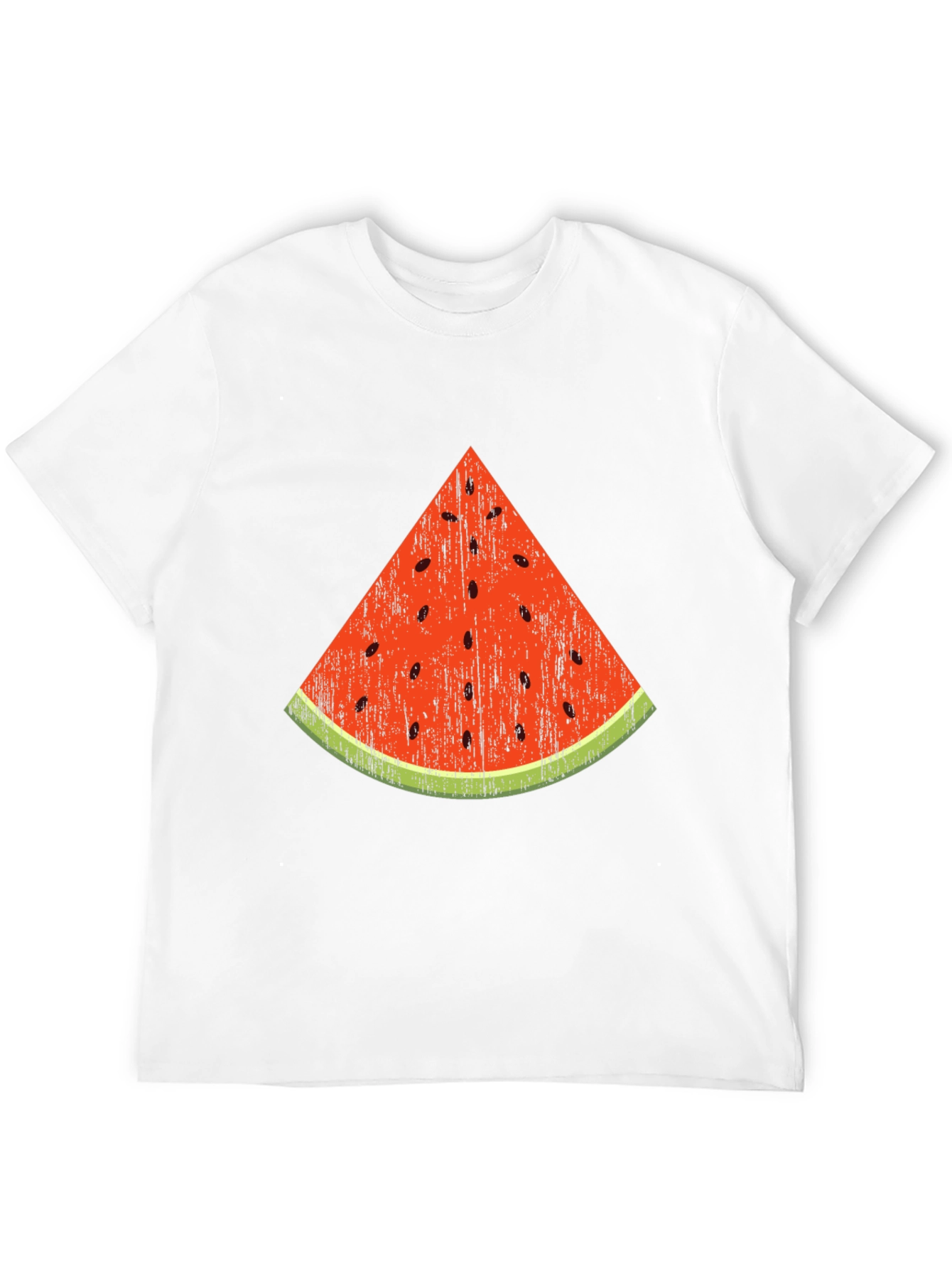Fun Watermelon Slice Graphic Tee - Black Cotton T-Shirt