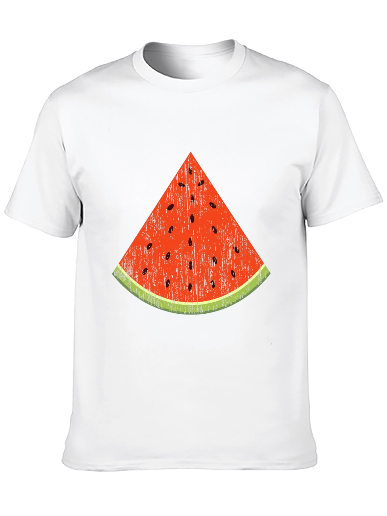 Fun Watermelon Slice Graphic Tee - Black Cotton T-Shirt