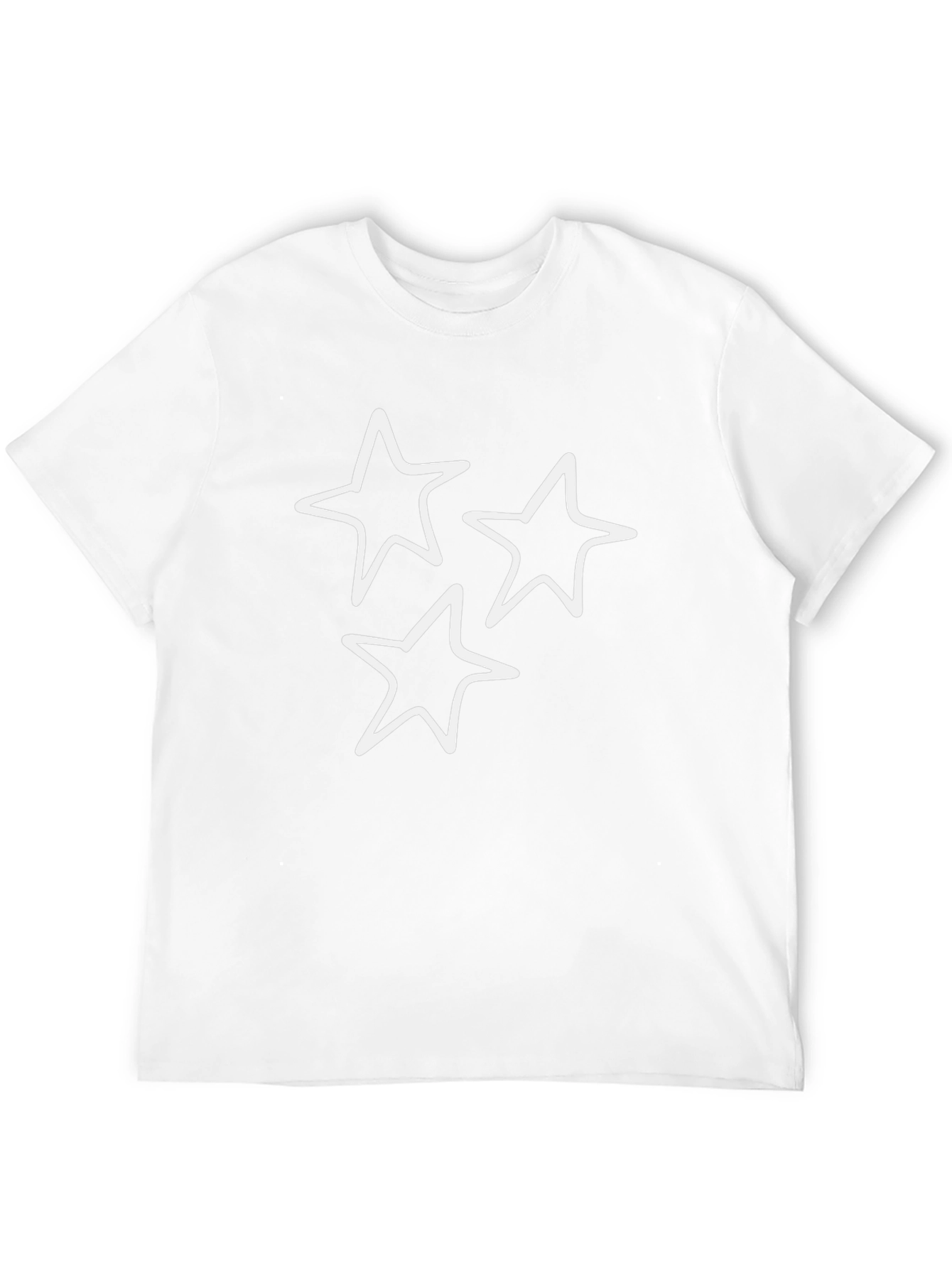 Black T-Shirt with White Star Design