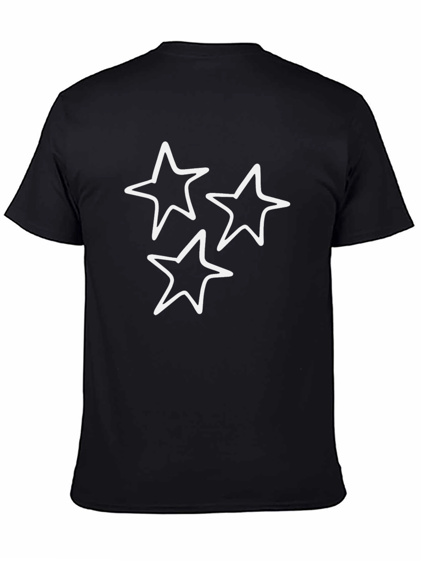 Black T-Shirt with White Star Design