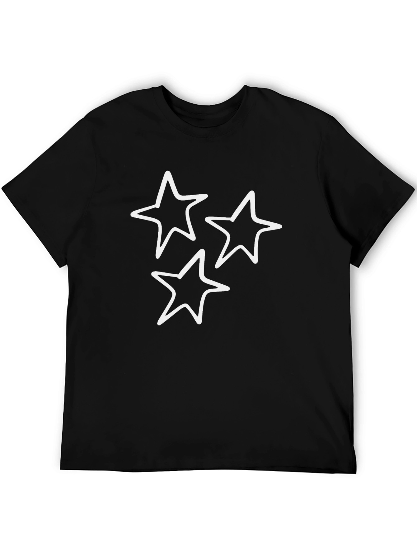 Black T-Shirt with White Star Design