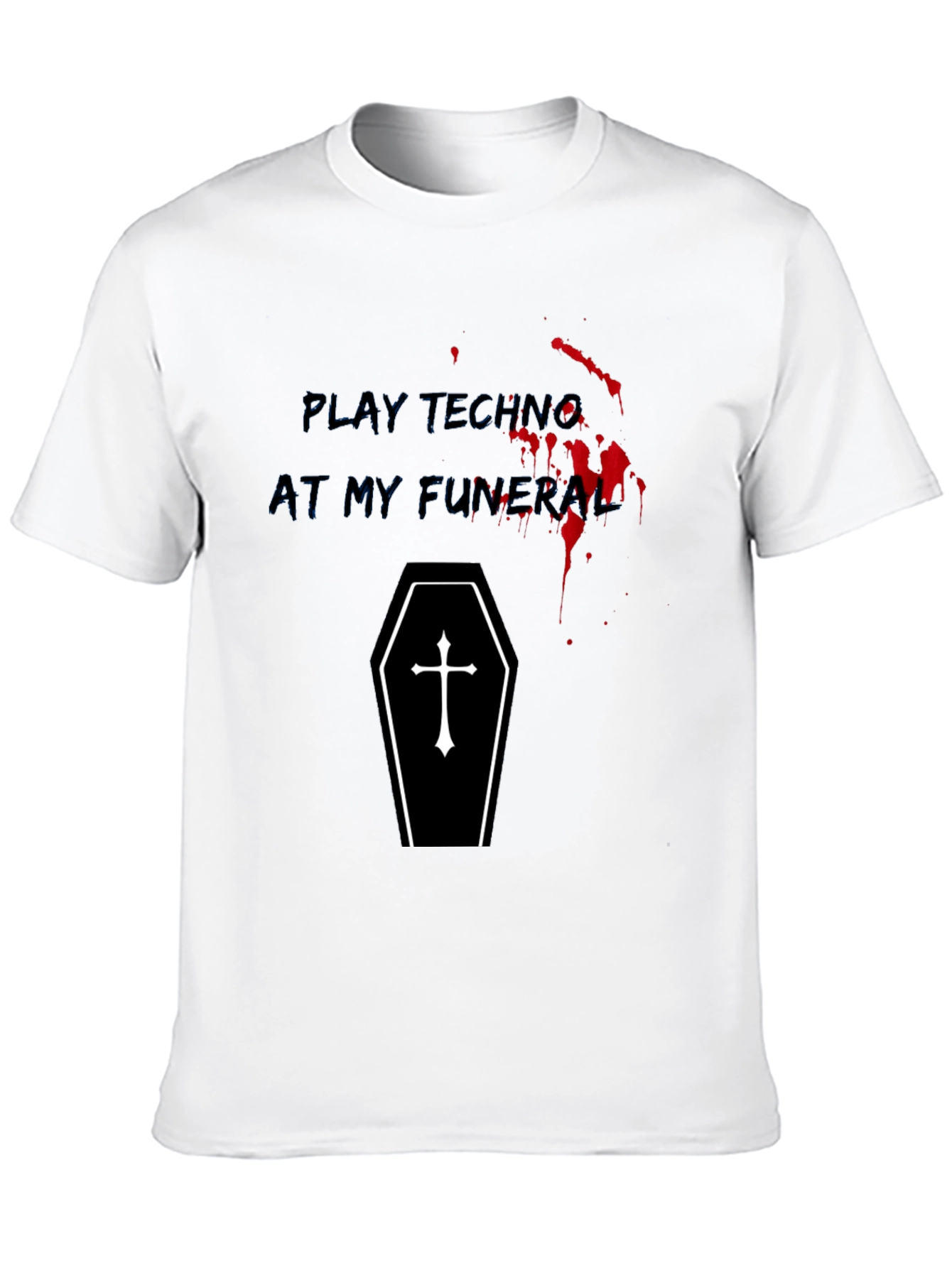 Play Techno At My Funeral Black Graphic Tee
