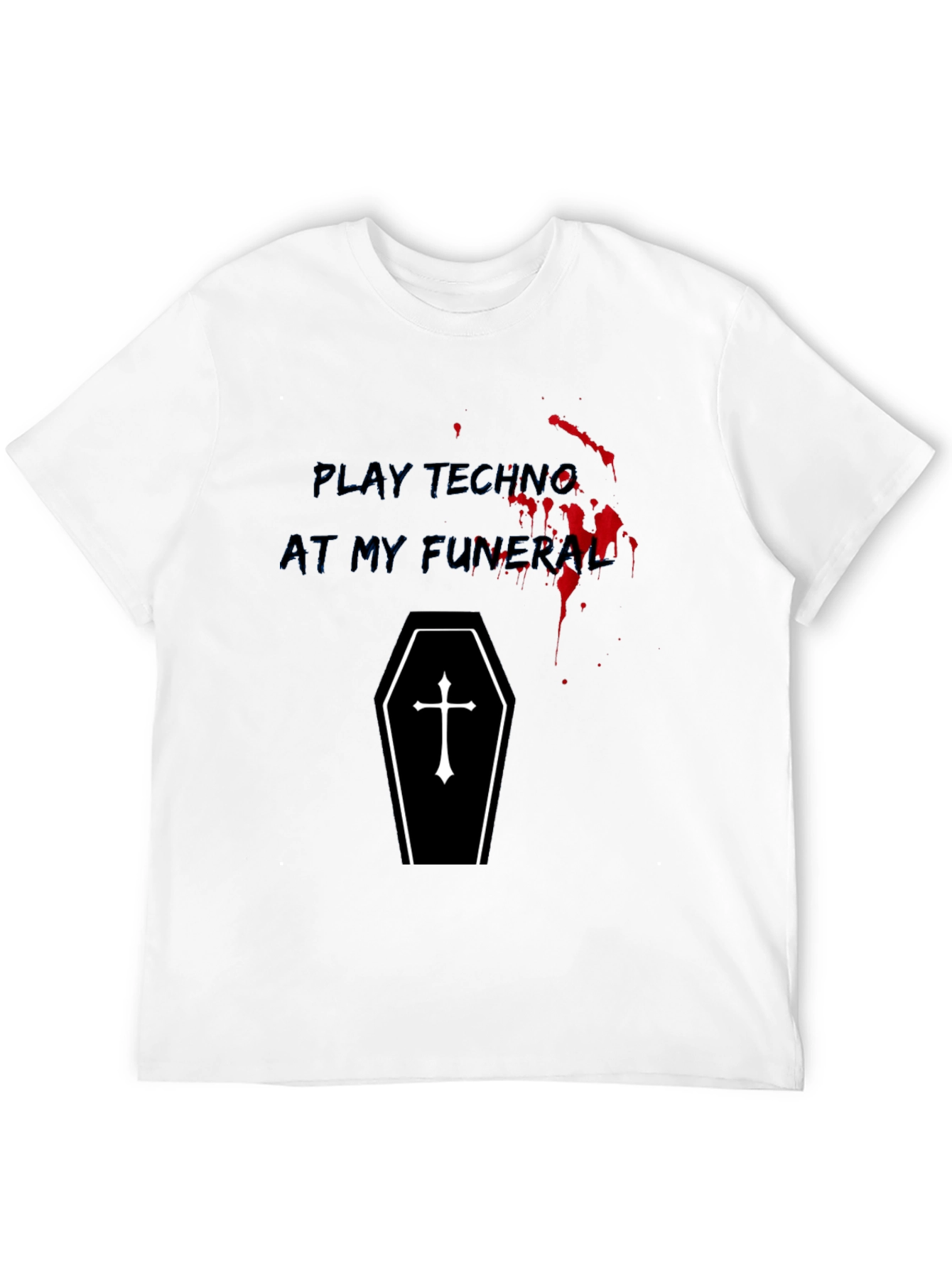 Play Techno At My Funeral Black Graphic Tee