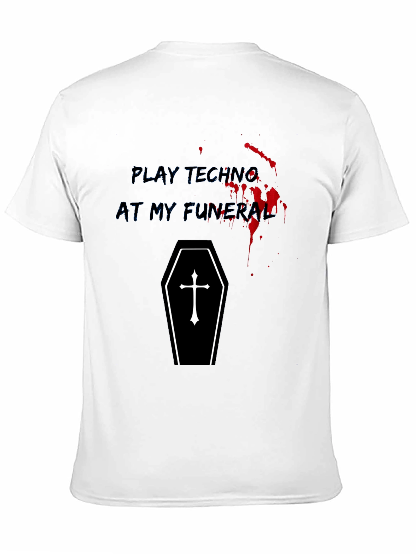 Play Techno At My Funeral Black Graphic Tee