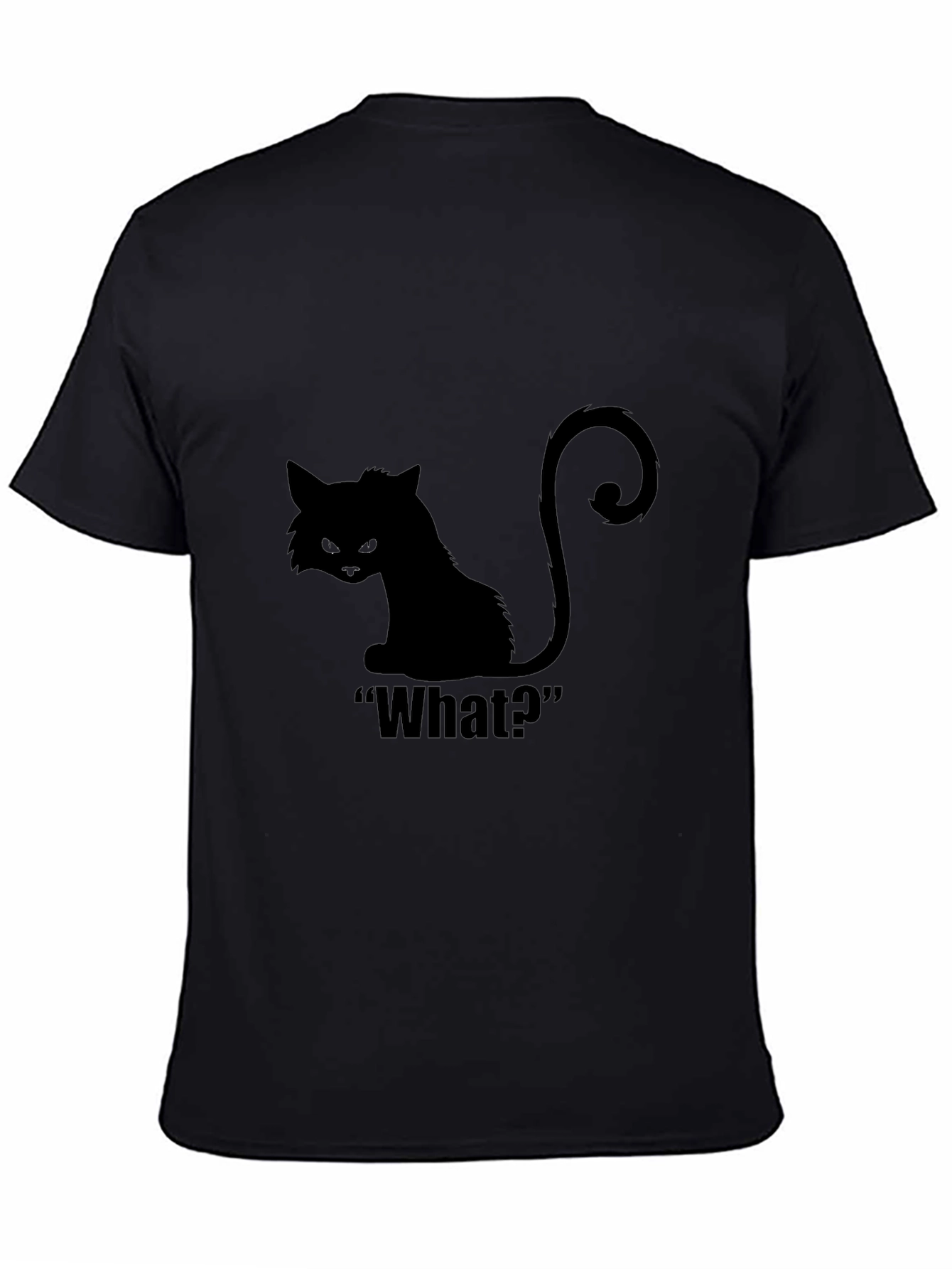 Black Cat What? Graphic T-Shirt