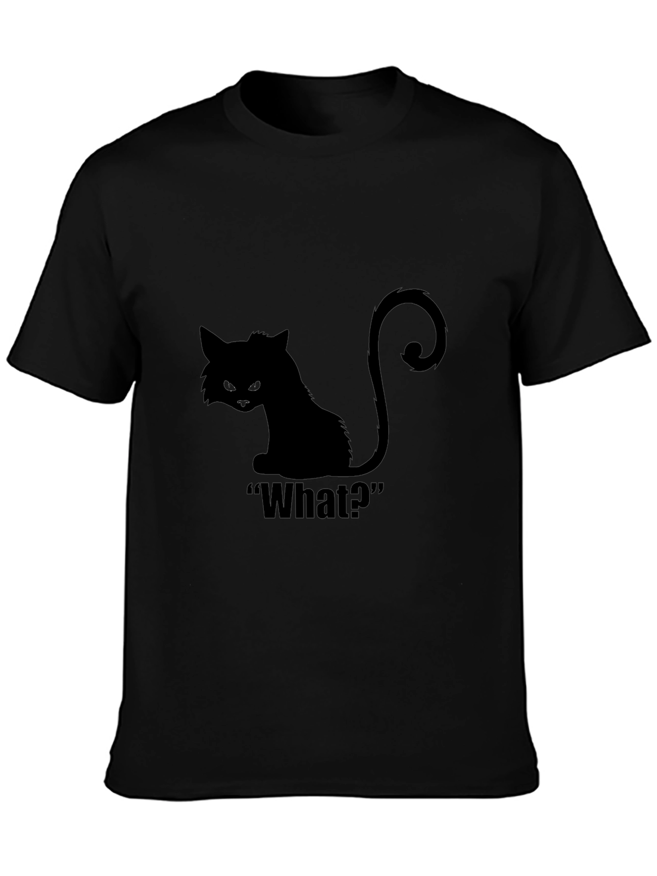 Black Cat What? Graphic T-Shirt
