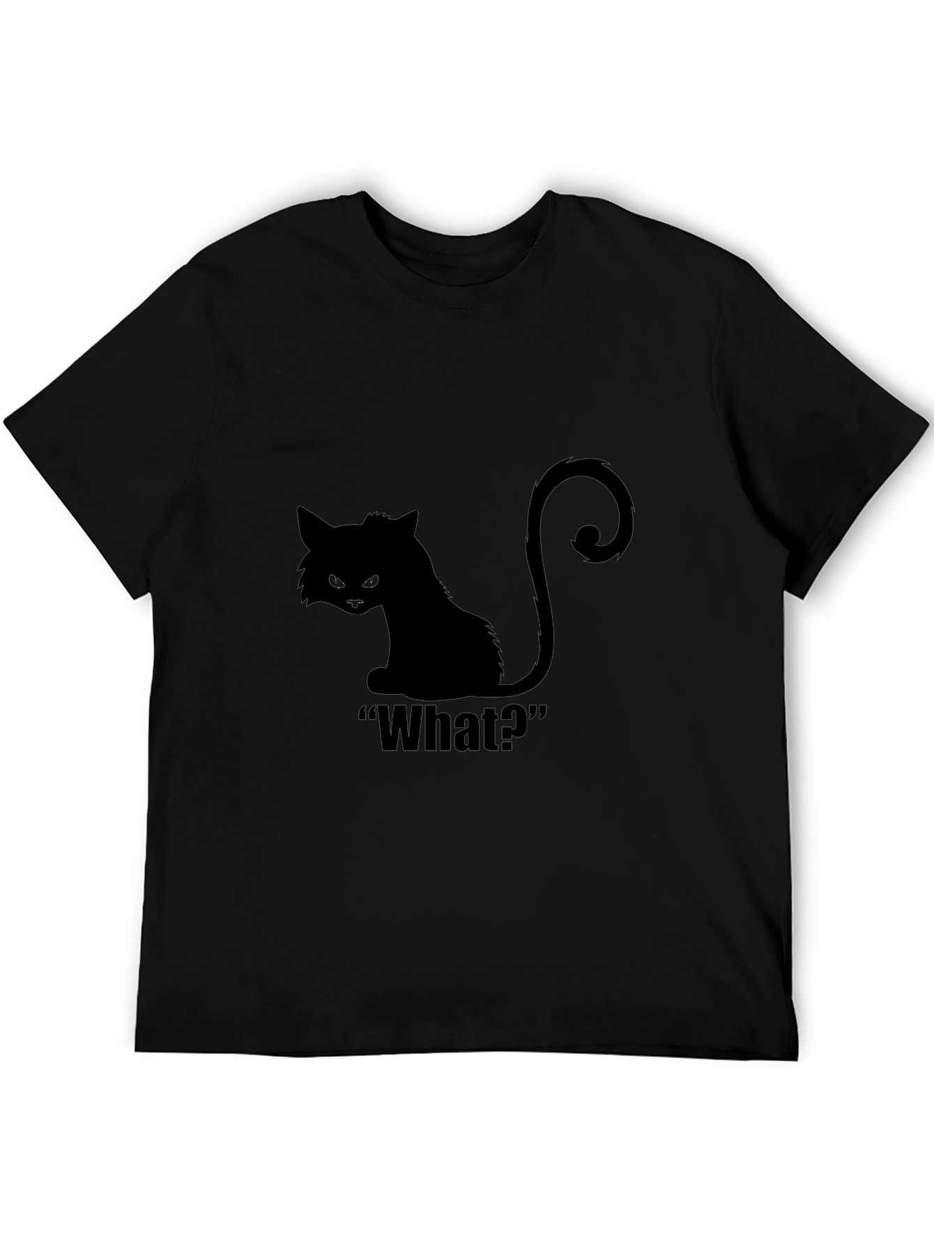 Black Cat What? Graphic T-Shirt