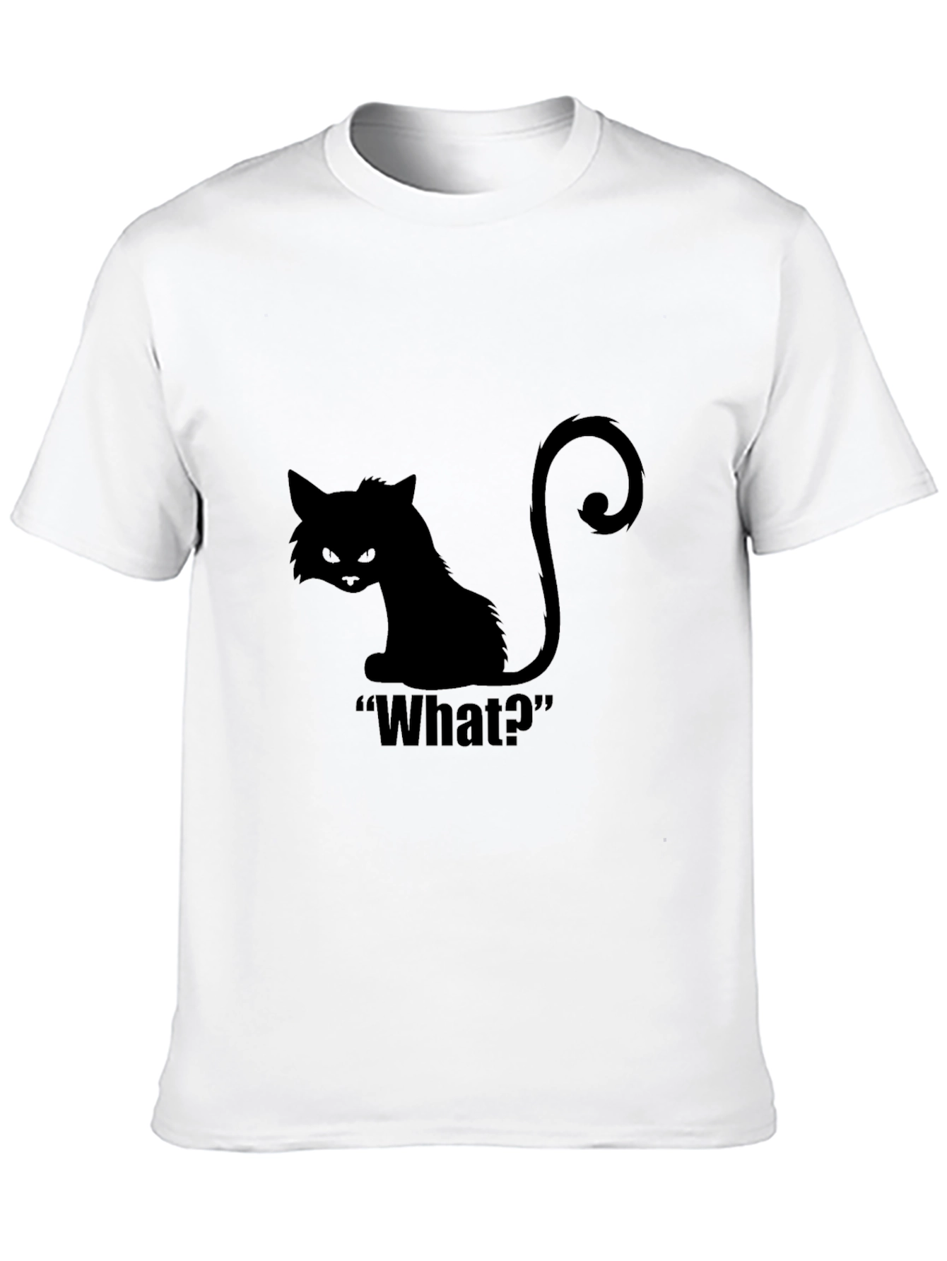 Black Cat What? Graphic T-Shirt
