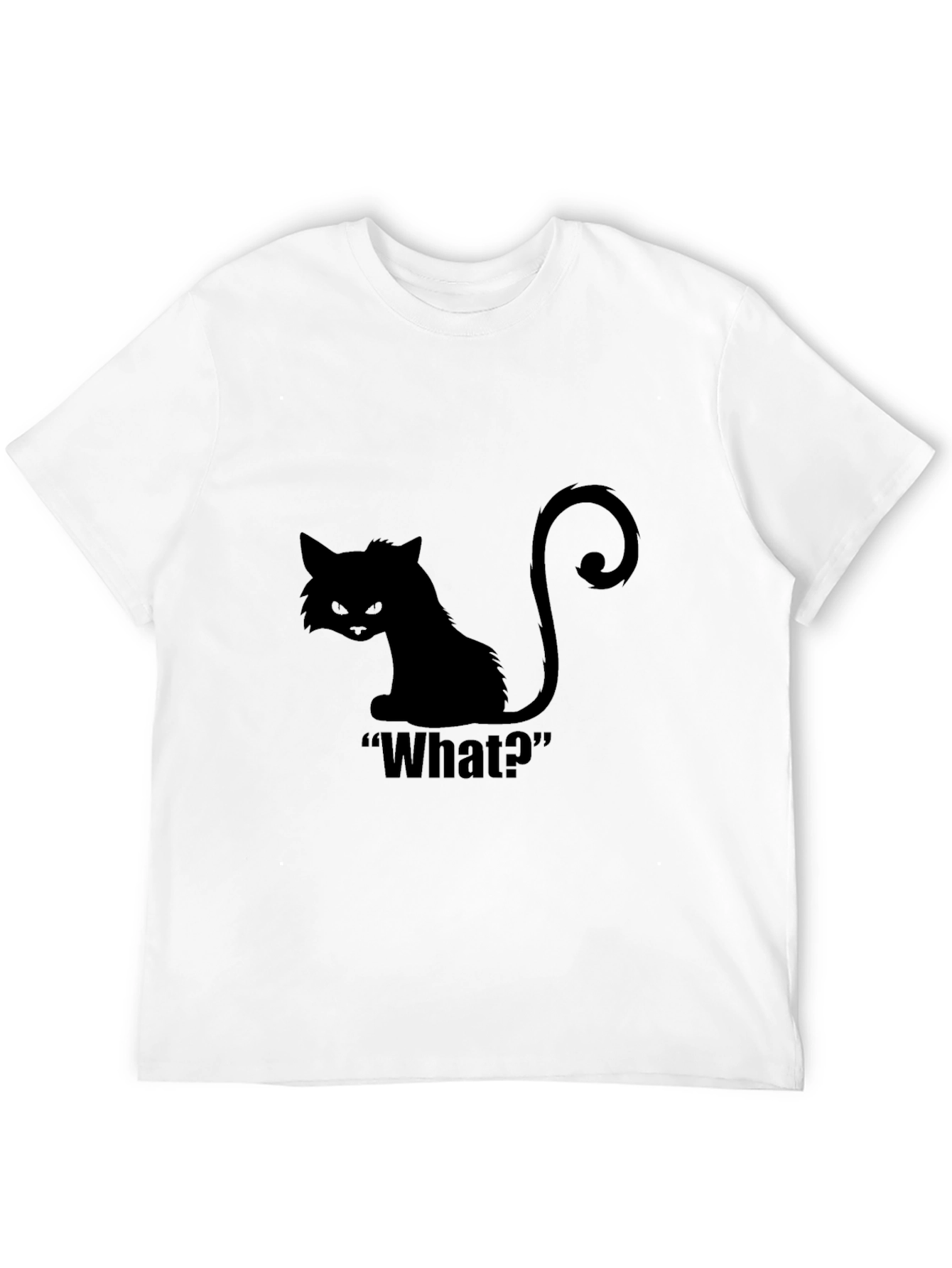 Black Cat What? Graphic T-Shirt