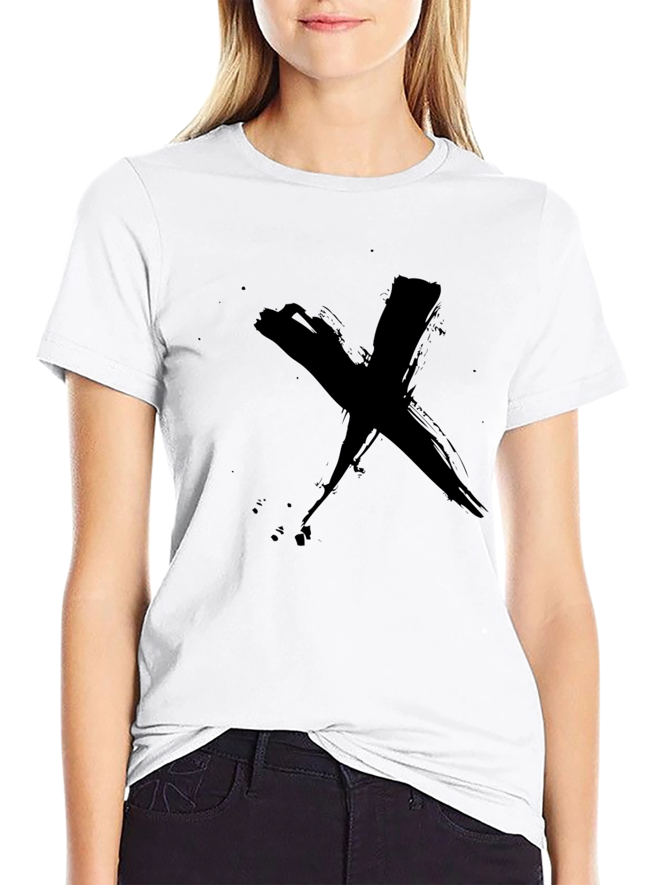 Abstract Brush Stroke X Graphic T-Shirt